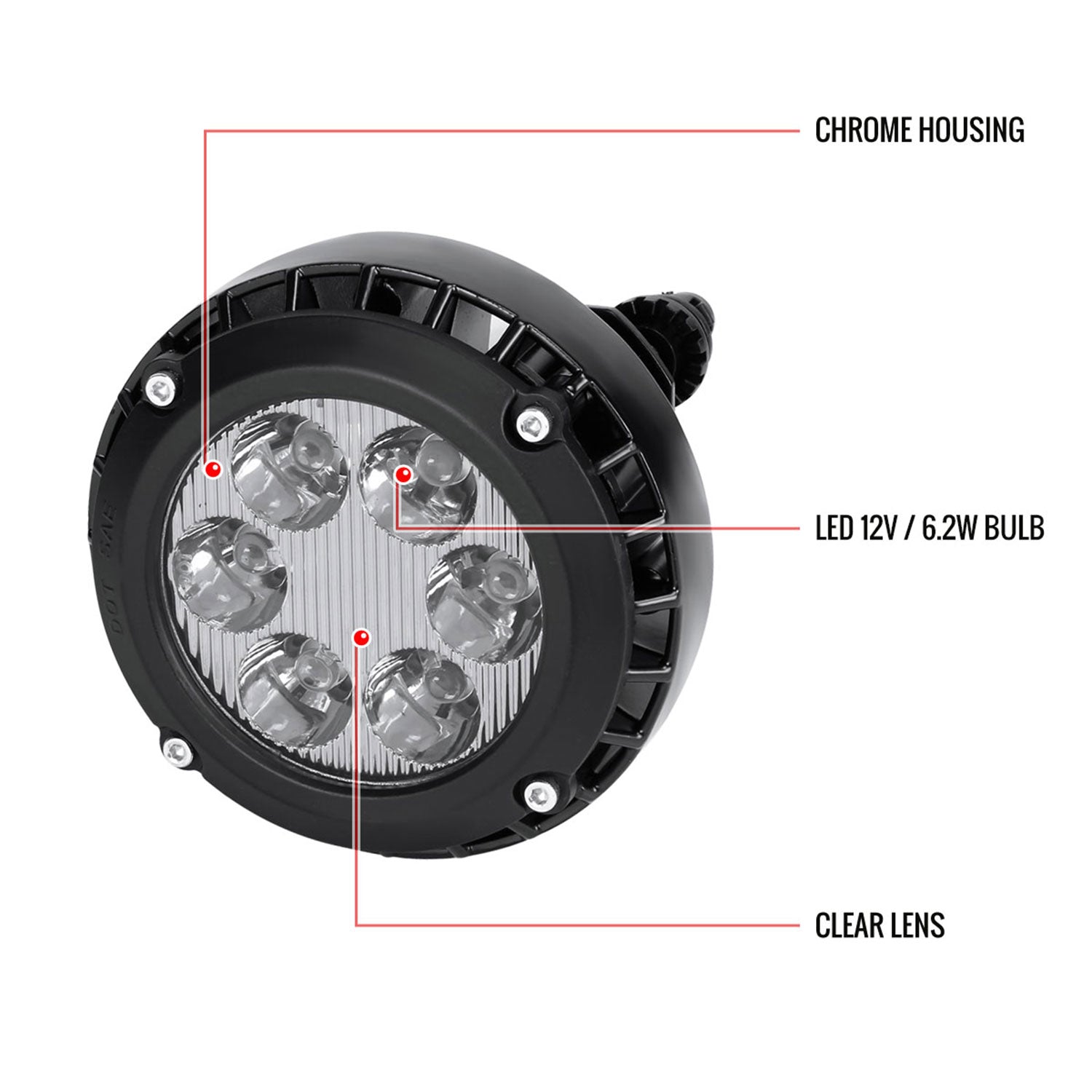 2007-2014 Chevy Tahoe/Suburban/ GMC Yukon/Yukon XL LED Fog Lights Chrome/Clear