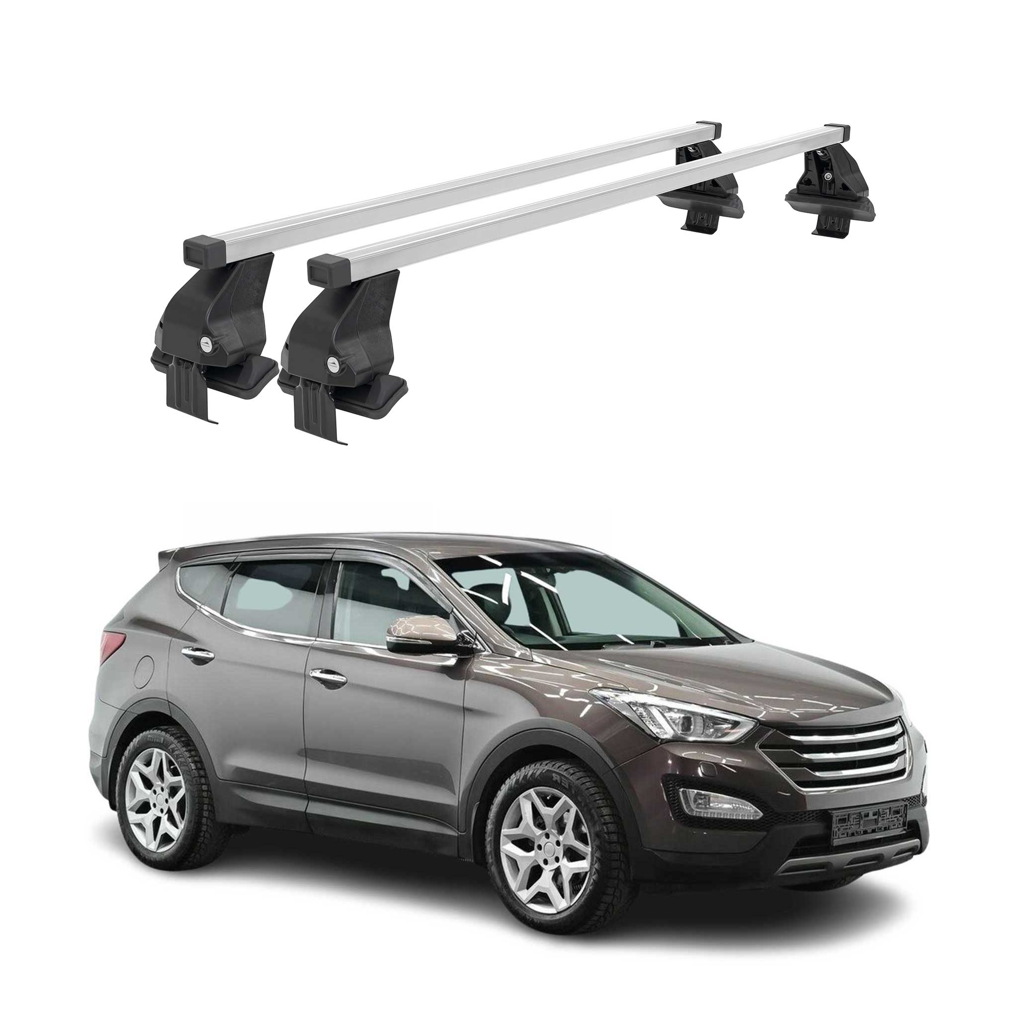 2013-2018 Hyundai Santa Fe Roof Rack Cross Bars Silver