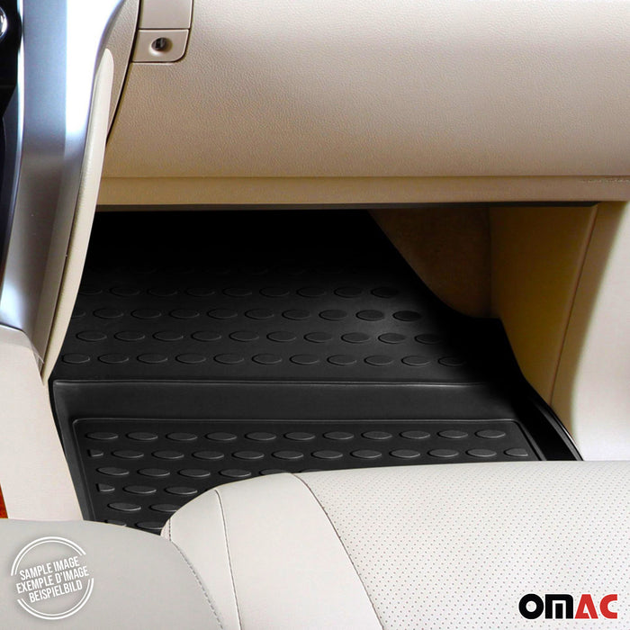 OMAC Floor Mats Liner for Mercedes C Class W204 S204 2010-2014 Black Rubber TPE