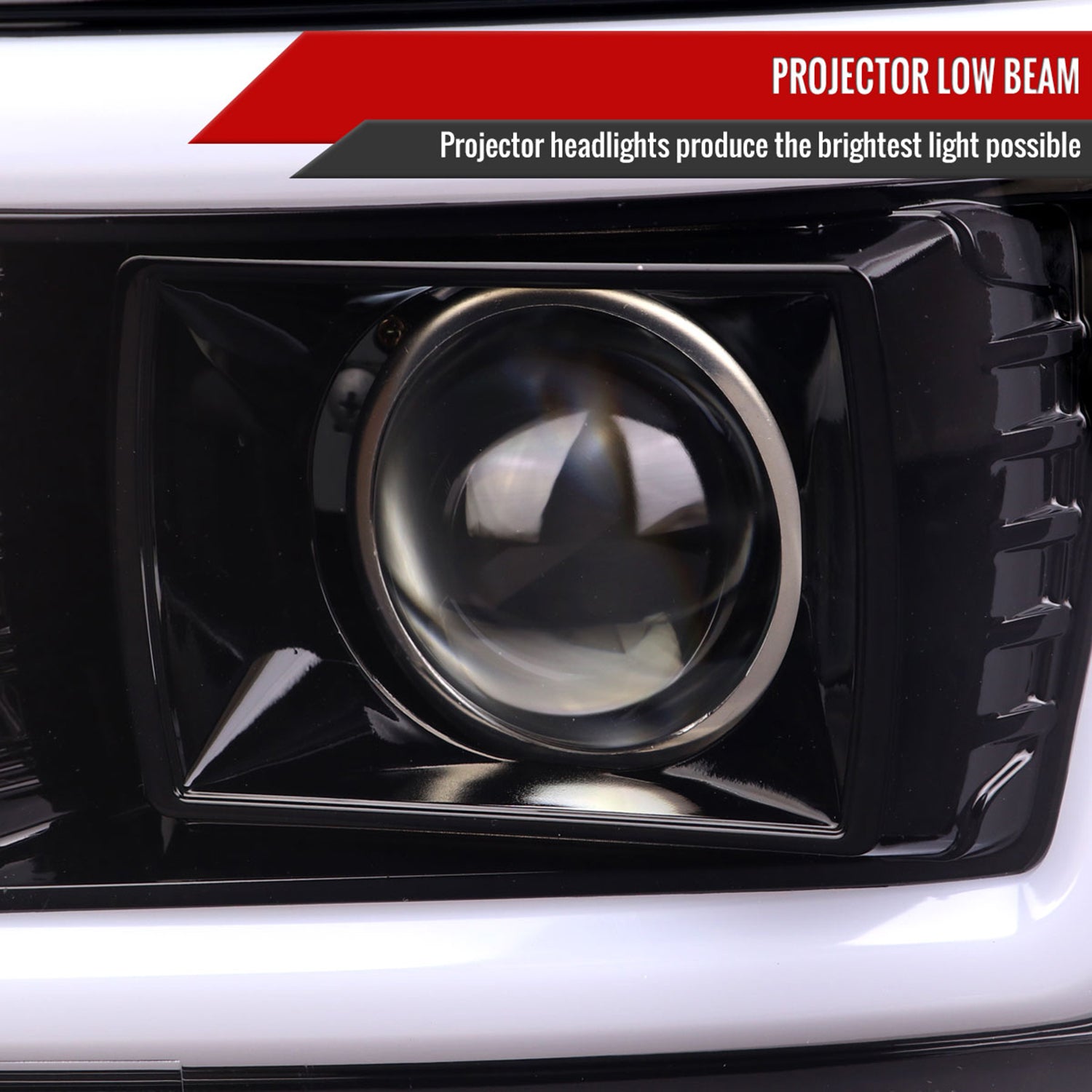 2008-2010 Ford F-250/350/450/550 LED Signal Bar Projector Headlights Jet Black