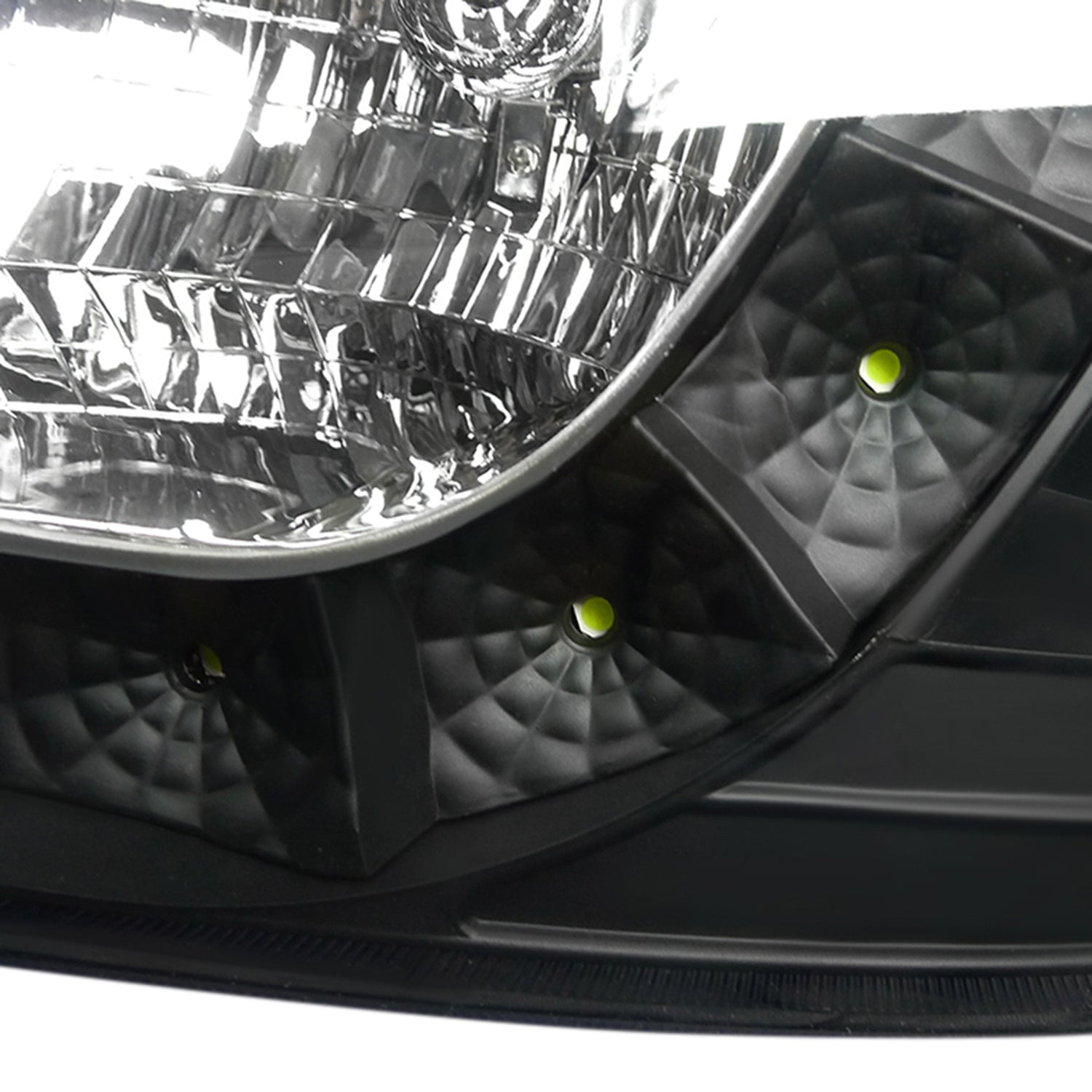 1997-2004 Ford F-150/Expedition Factory Crystal Headlights SMD LED Light Black