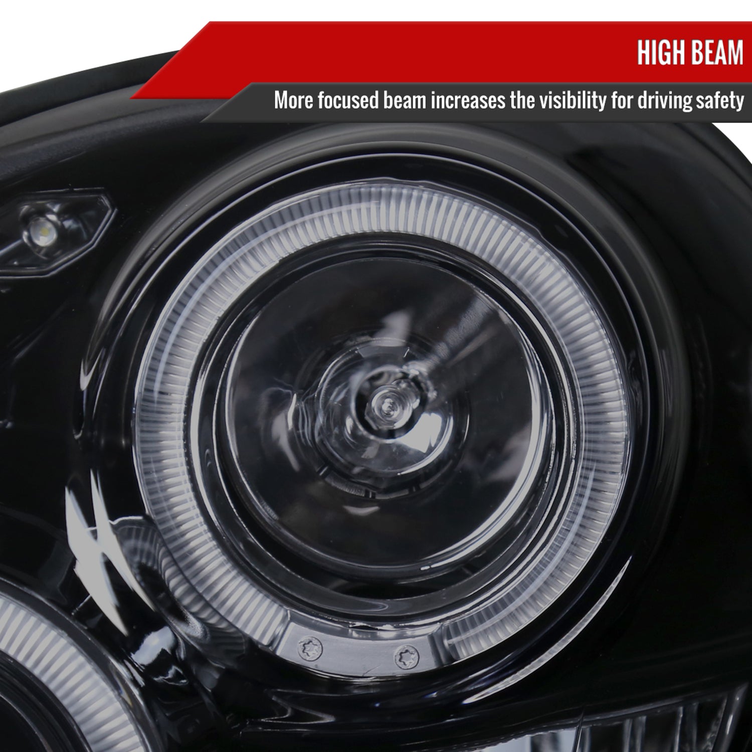 2002-2003 Subaru Impreza Dual Halo Bug Eye Projector Headlights Black/Smoke