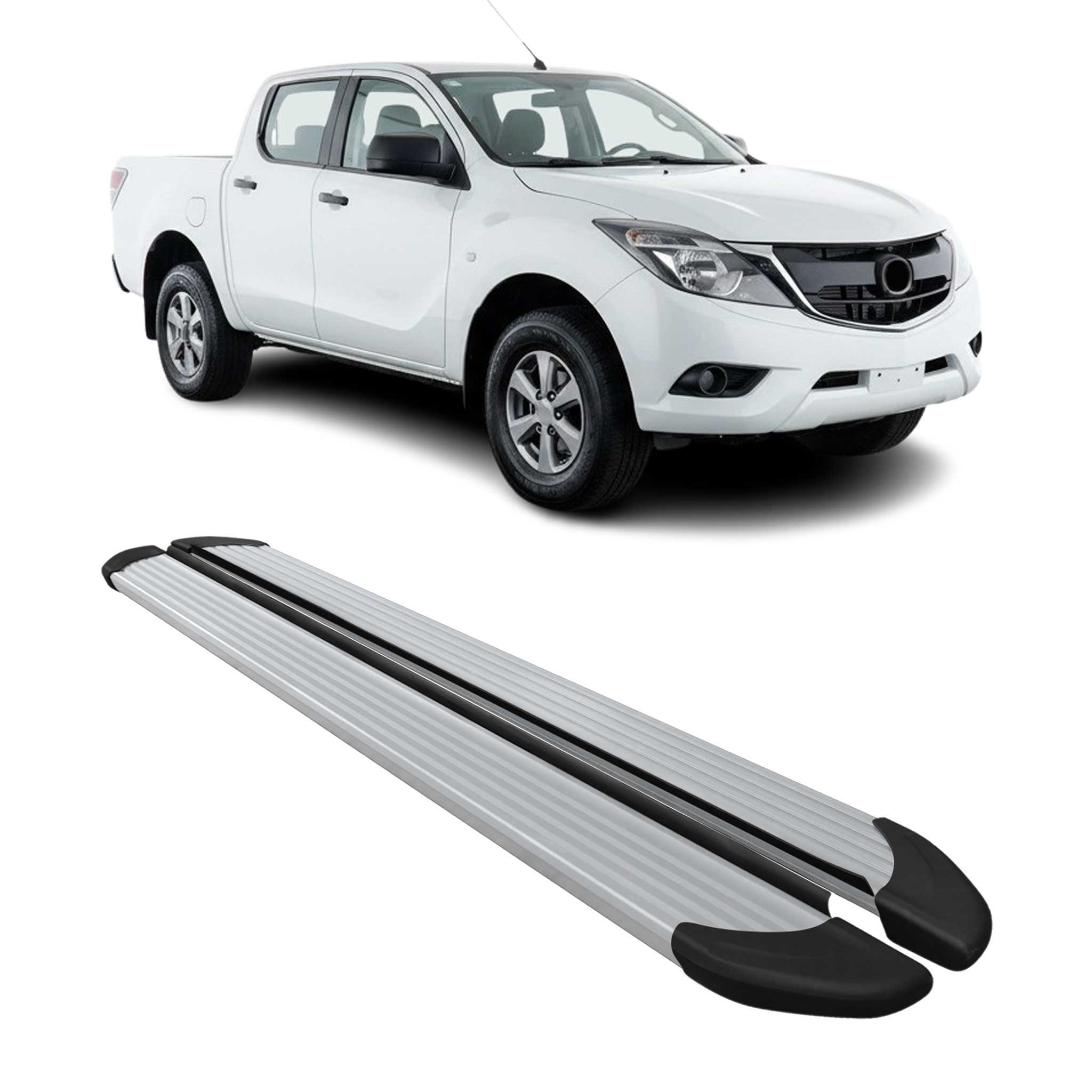 2011-2020 Mazda BT-50 Double Cab Running Boards Side Steps Silver