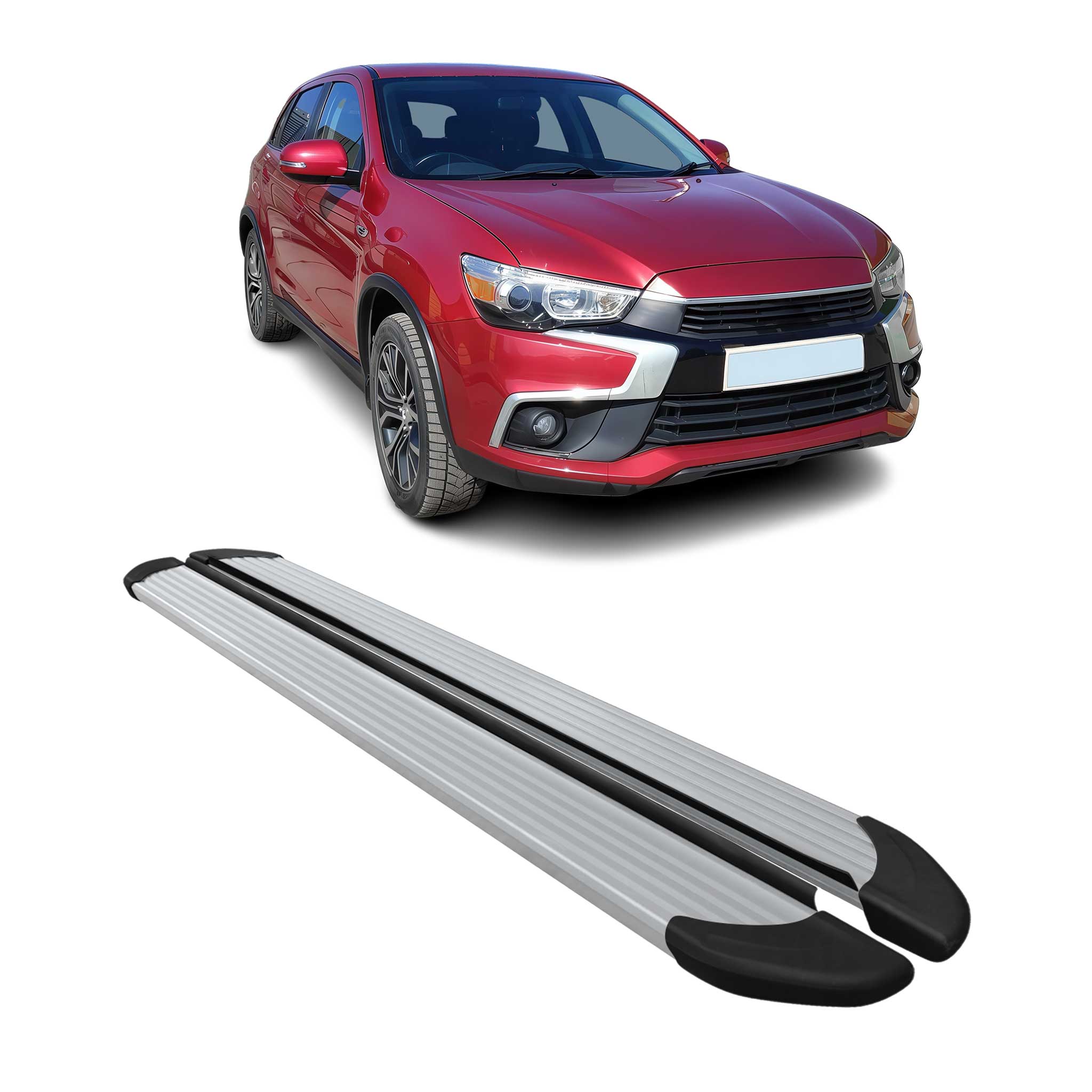 2011-2023 Mitsubishi Outlander Sport Running Boards Side Steps Silver