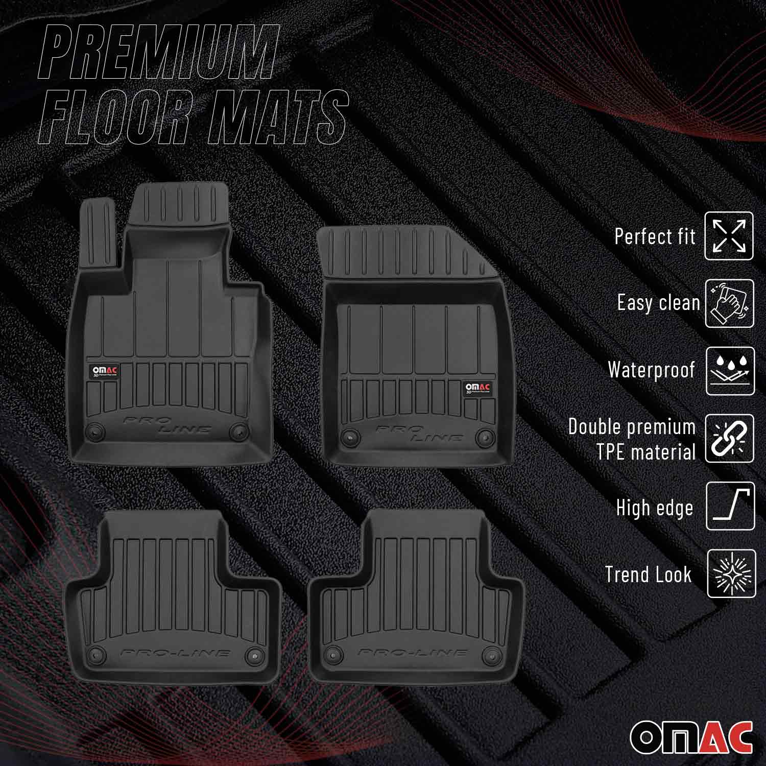 2018-2026 Volvo XC60 Premium Floor Mats Liners Full Set All Weather Heavy Duty