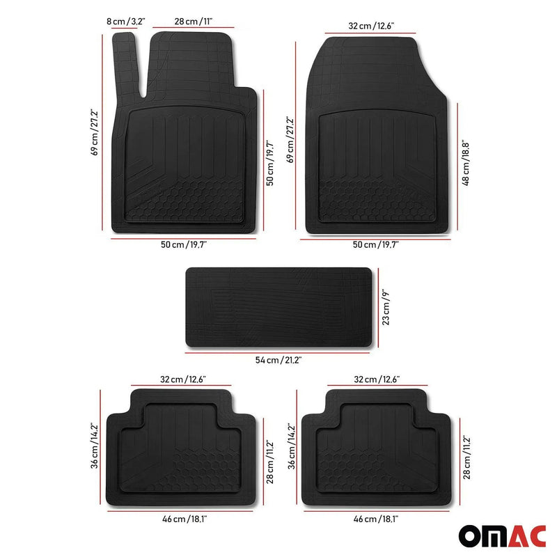 Audi Q7 Semi-Custom fit Floor Mats Liner All Weather 3D Black Waterproof 5Pcs