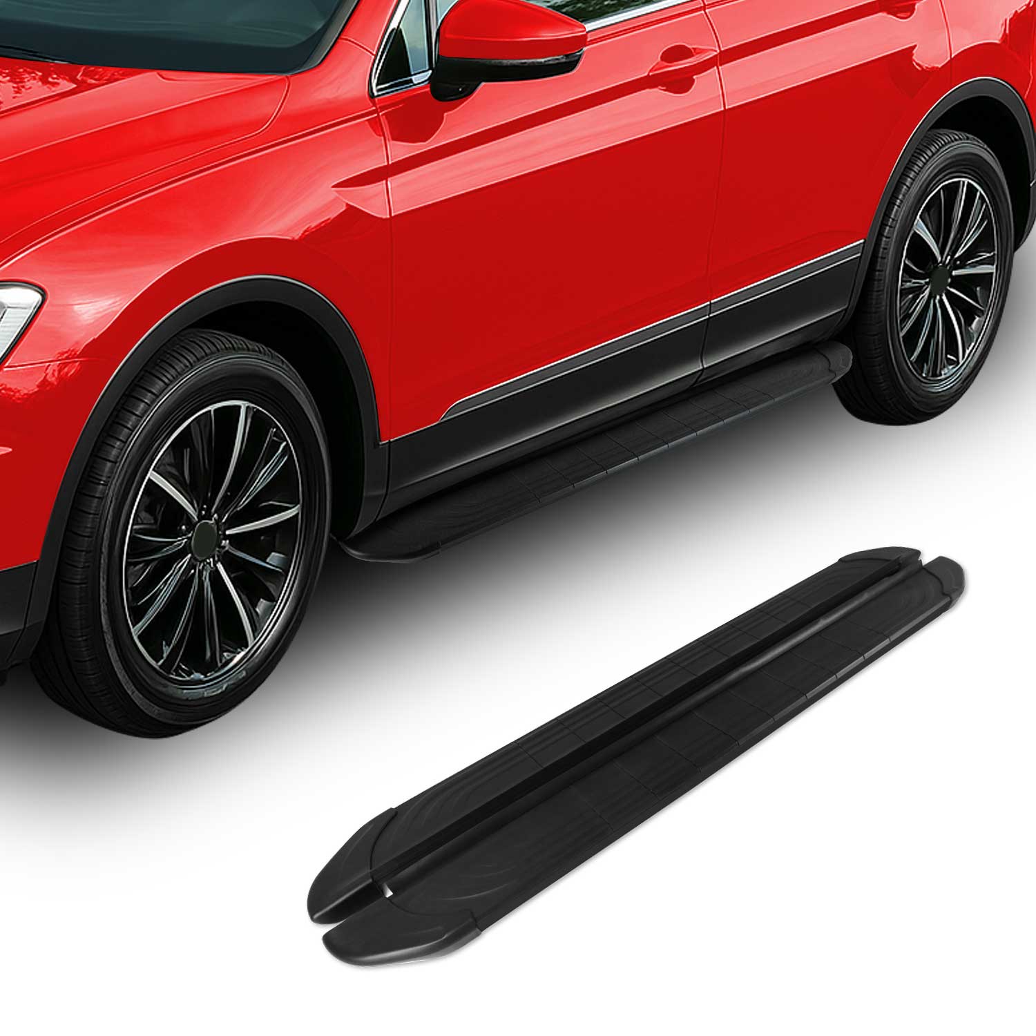 Side Step Nerf Bars Running Board for Volkswagen Tiguan 2018-24 Aluminium Black
