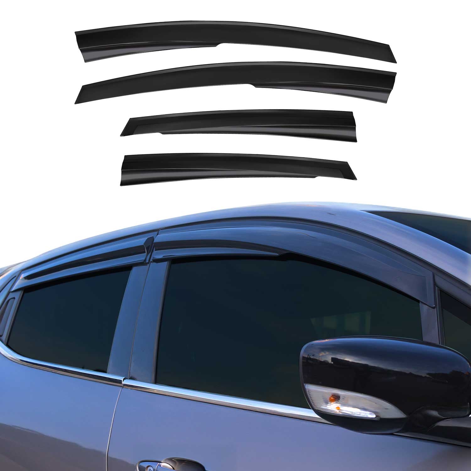 2011-2015 Kia Optima Sedan Window Visor Vent Rain Deflector 4Pcs Smoke