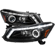 2008-2012 Honda Accord Sedan Single Halo Headlights LED Light&LED Signal Black