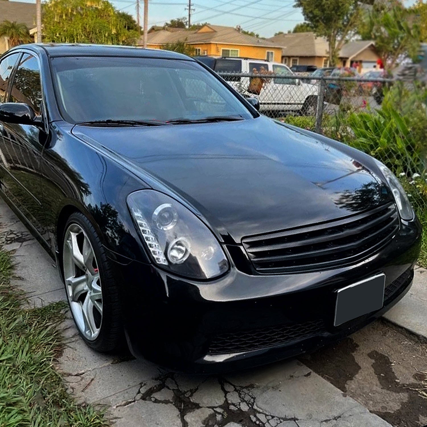 2005-2006 Infiniti G35 Sedan Halo Projector Headlights SMD LED Light Black