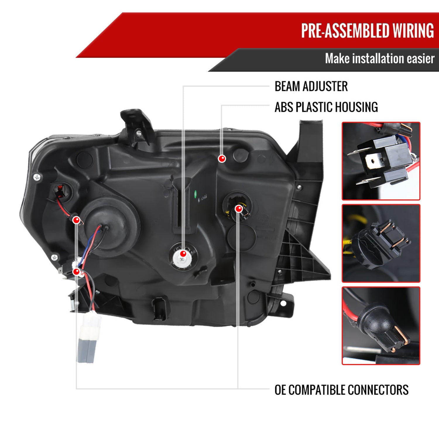 2014-2021 Toyota Tundra LED CBar Projector Headlights Arrow Turn Signals Black