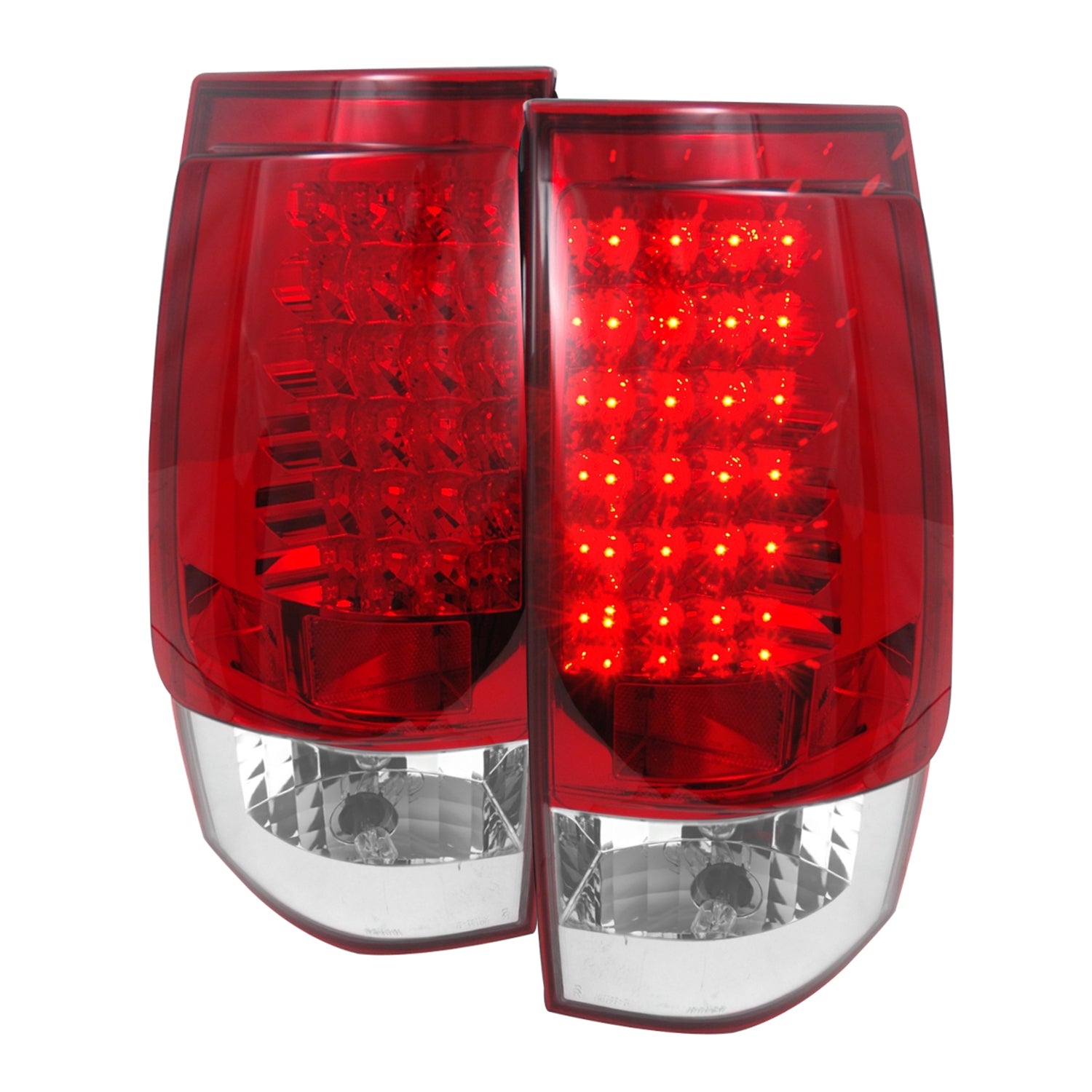 2007-2014 Chevy Tahoe/Suburban LED Tail Lights Chrome Housing/Red Clear Lens