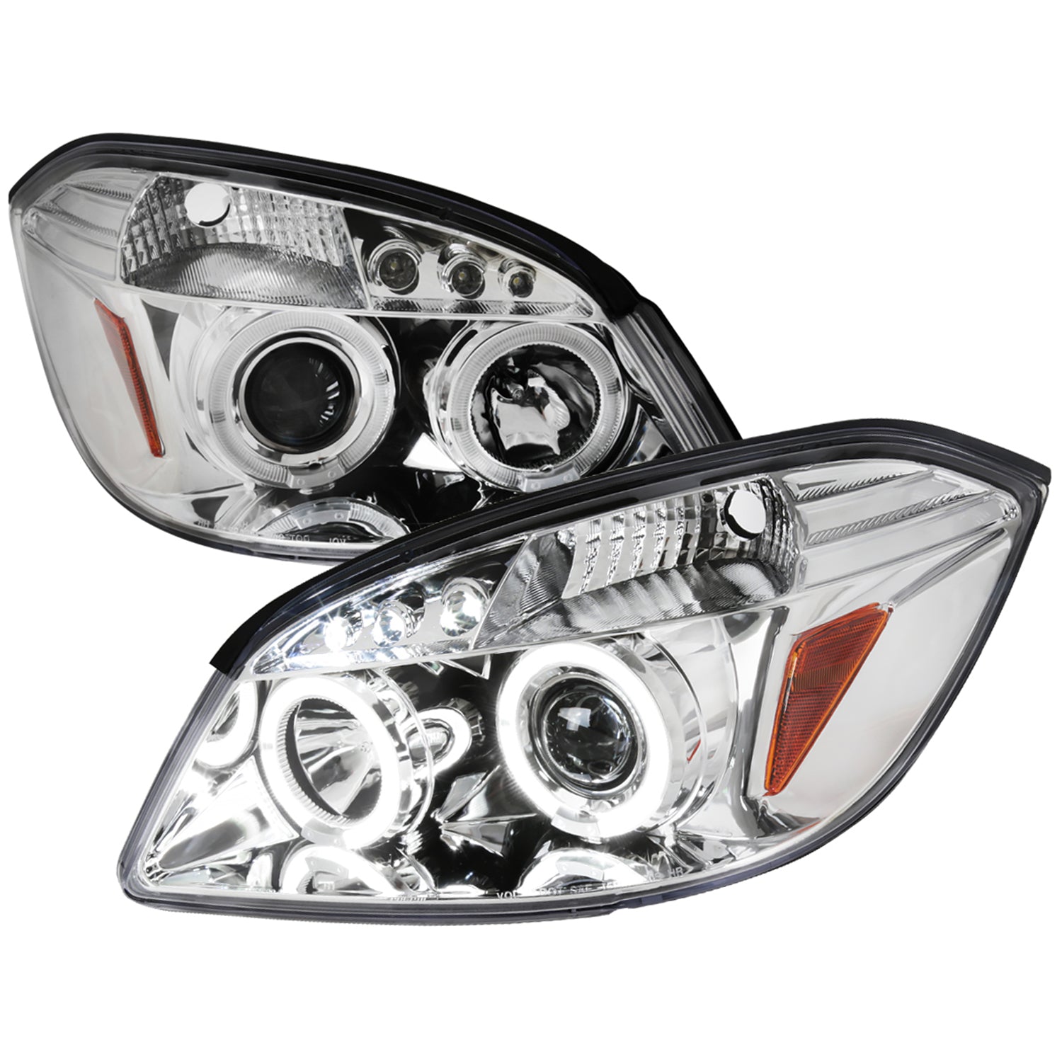 2005-2010 Chevy Cobalt Pontiac /Pursuit Dual Halo Projector Headlights Chrome