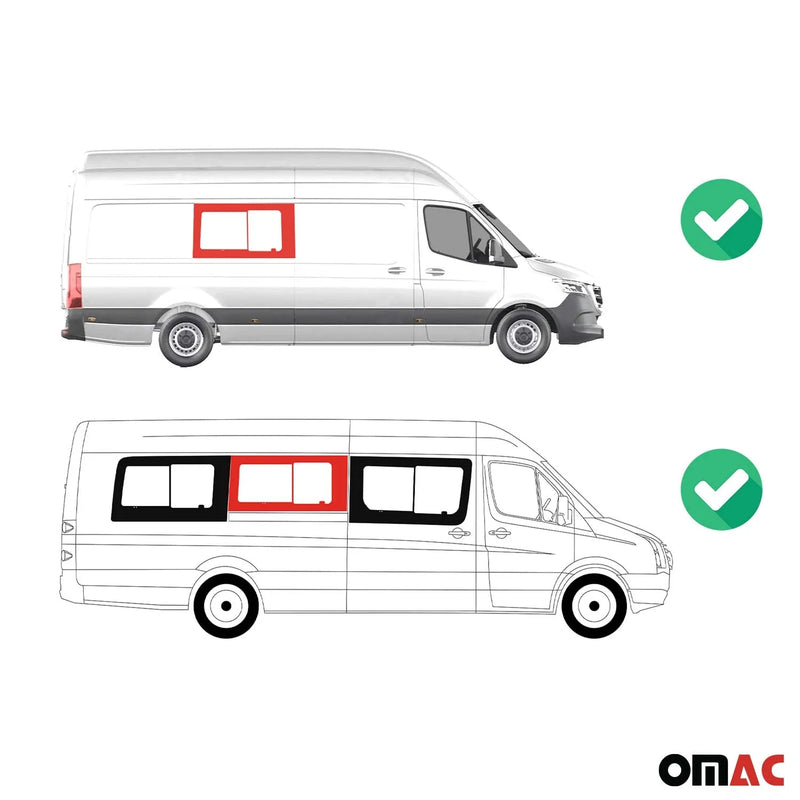 2006-2018 Mercedes Sprinter W906 Window Glass Fit Kit Right Sliding Door L3 L4