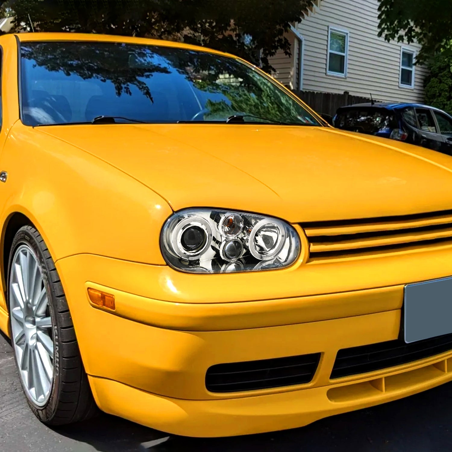 1999-2006 VW Golf Mk4 GTI/R32 Cabrio Dual Halo Projector Headlights Chrome