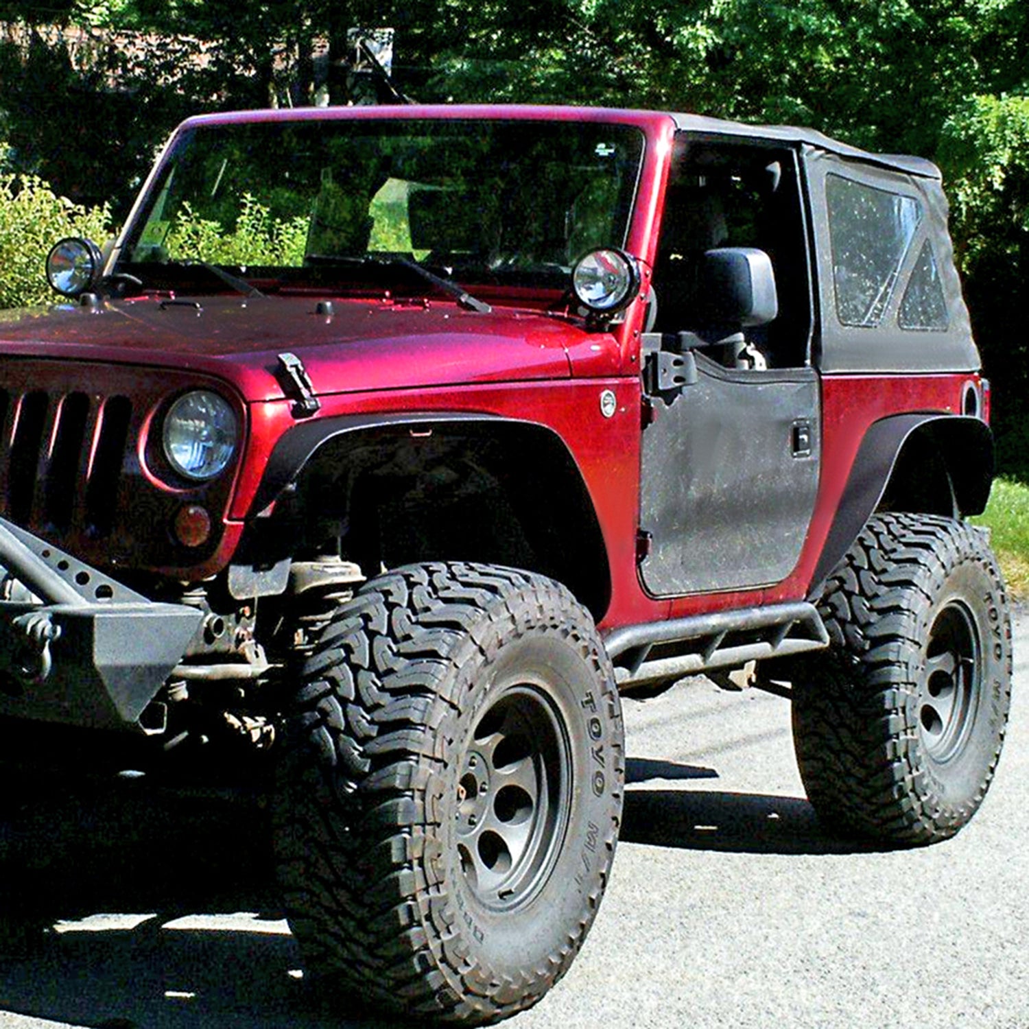 2007-2017 Jeep Wrangler JK Black Textured Steel Flat Fender Flares