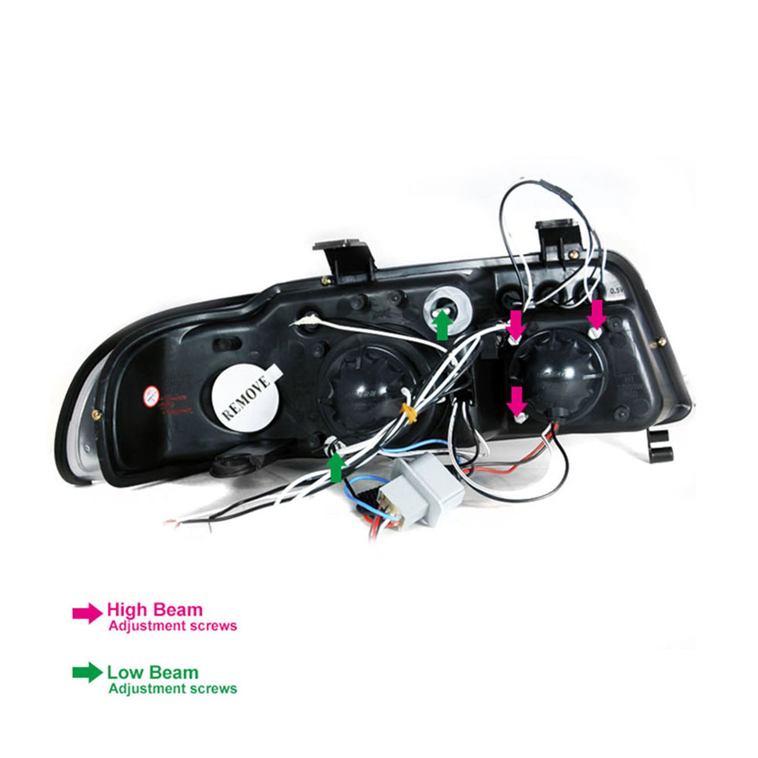 1999-2001 Audi A4/S4 Dual Halo Projector Headlights Chrome/Clear Lens