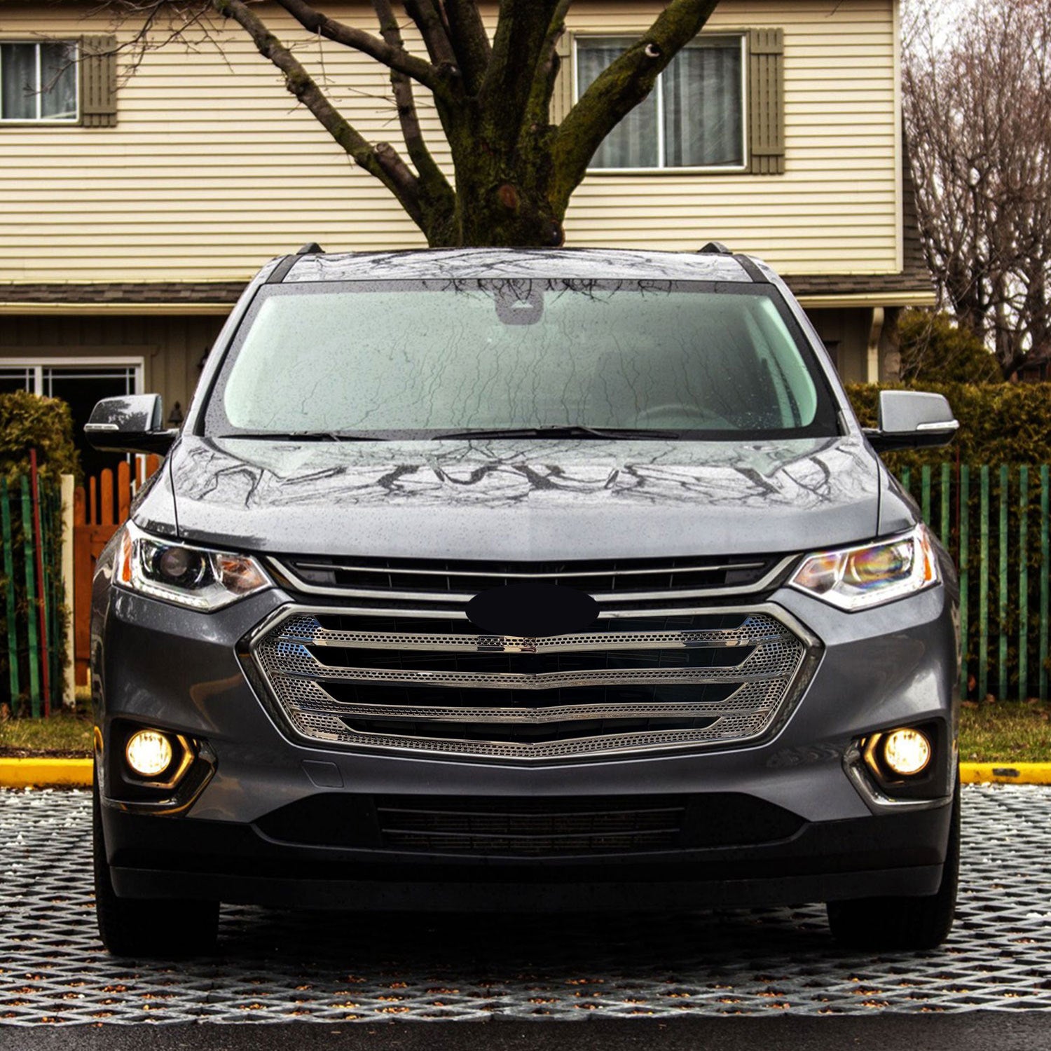 2018-2021 Chevrolet Traverse Grille Overlay Chrome 4Pcs ABS Plastic