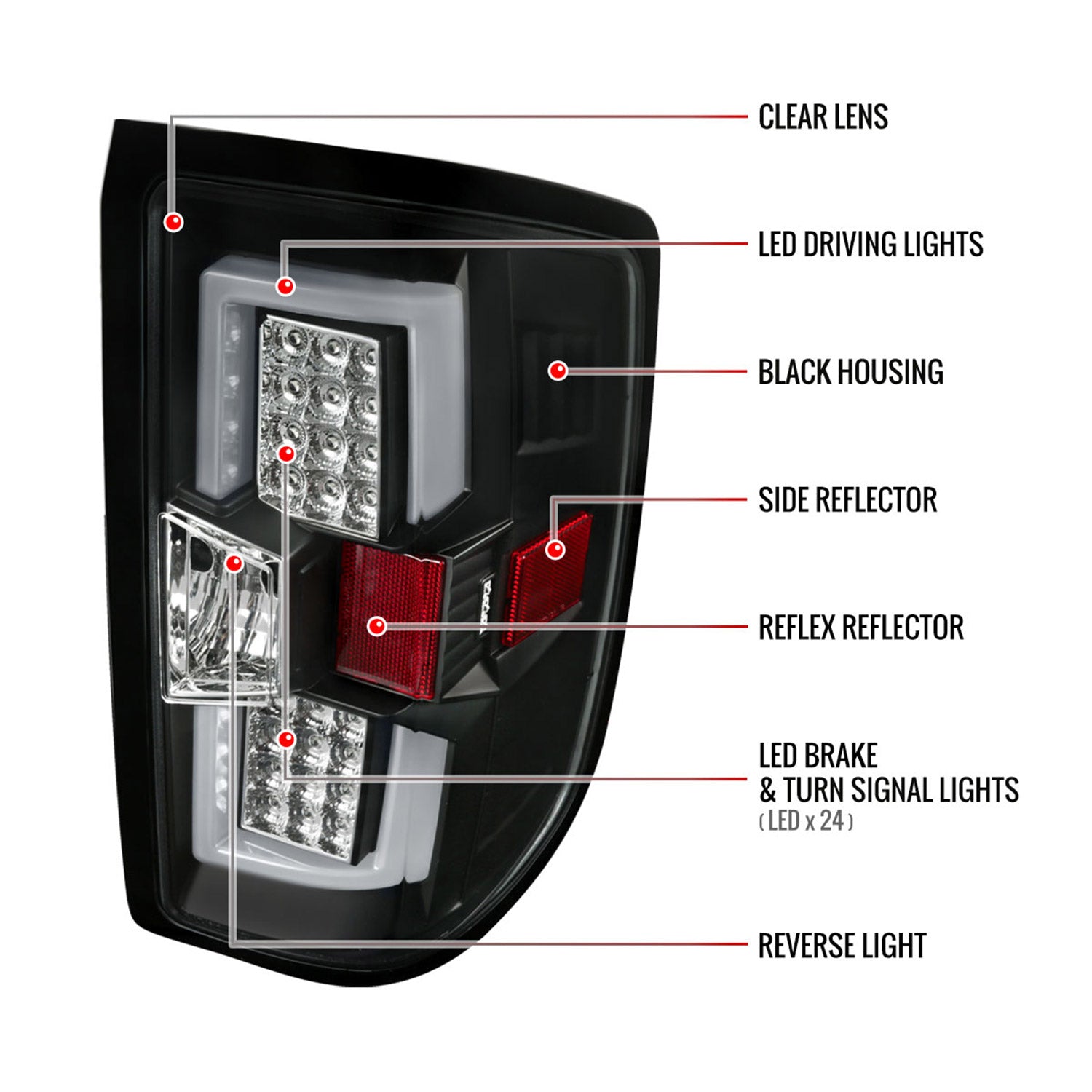 2014-2018 Chevy Silverado 1500 2500HD/Sierra 3500HD LED Tail Lights Matt Black