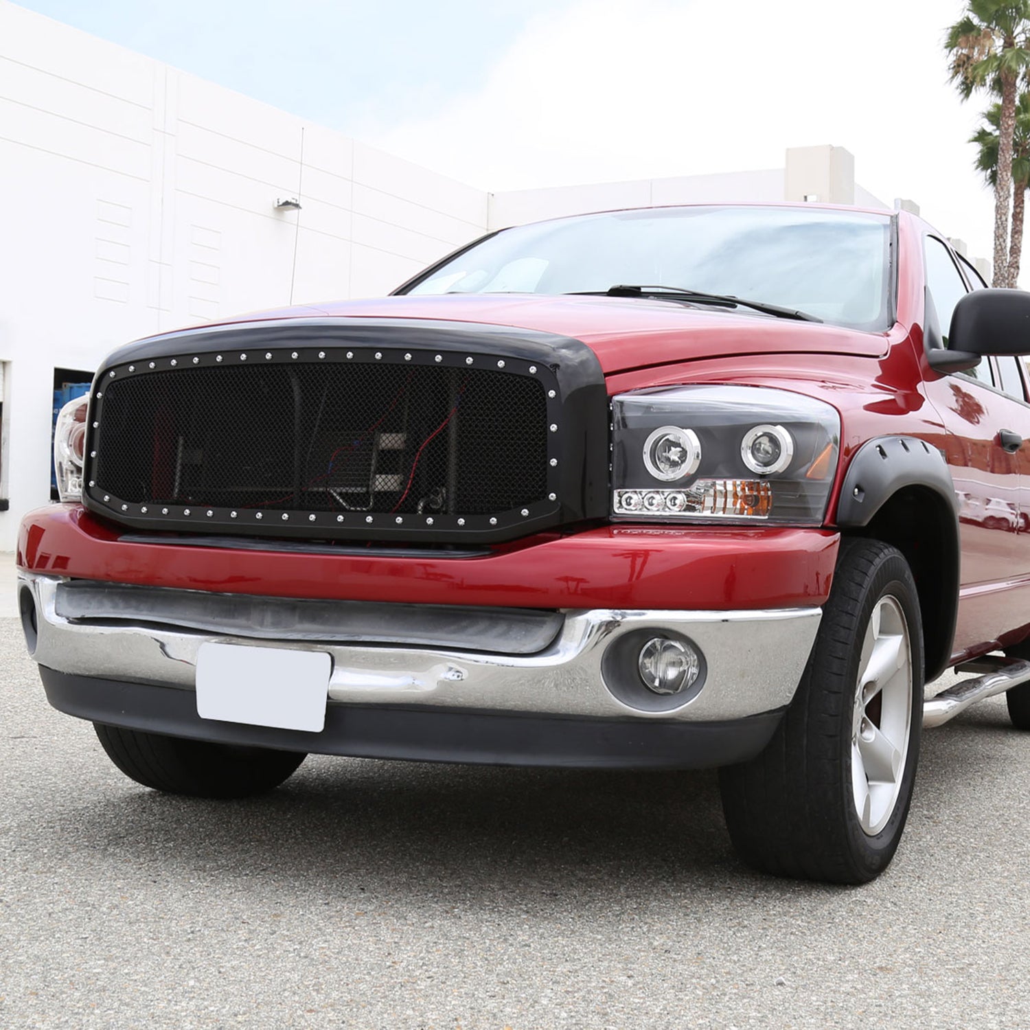 2006-2008 Dodge RAM 1500/ 06-2009 RAM 2500 3500 Dual Halo Headlights Black