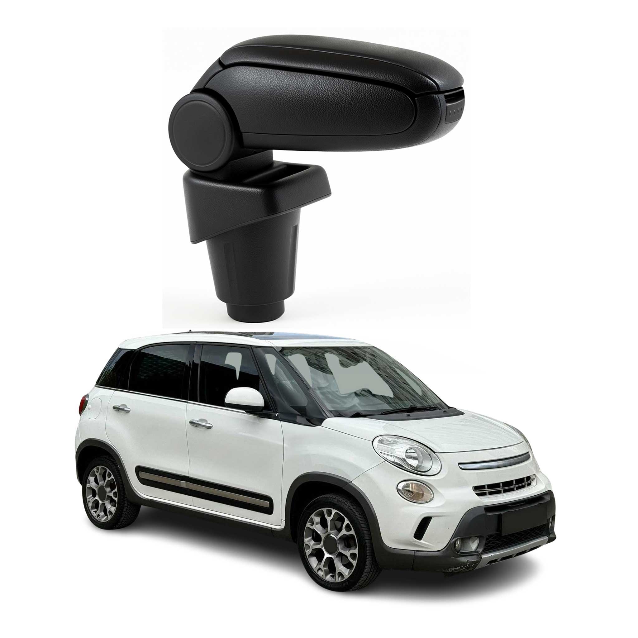 2014-2020 Fiat 500L Black Center Console Armrest Plastic PU Leather 1Pc