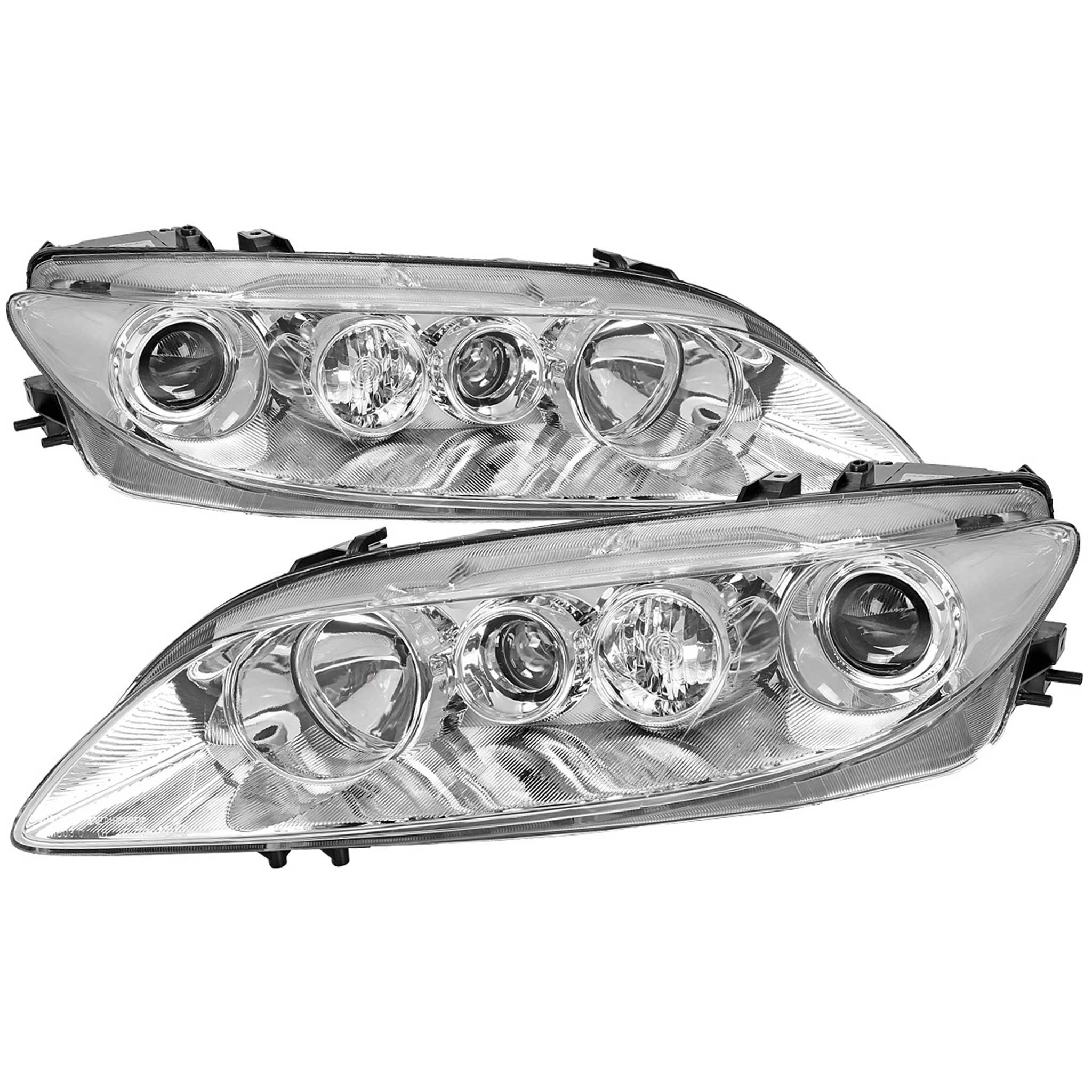 For Mazda 6 2003-2005 Factory Style Projector Headlights Chrome Housing Clear Lens
