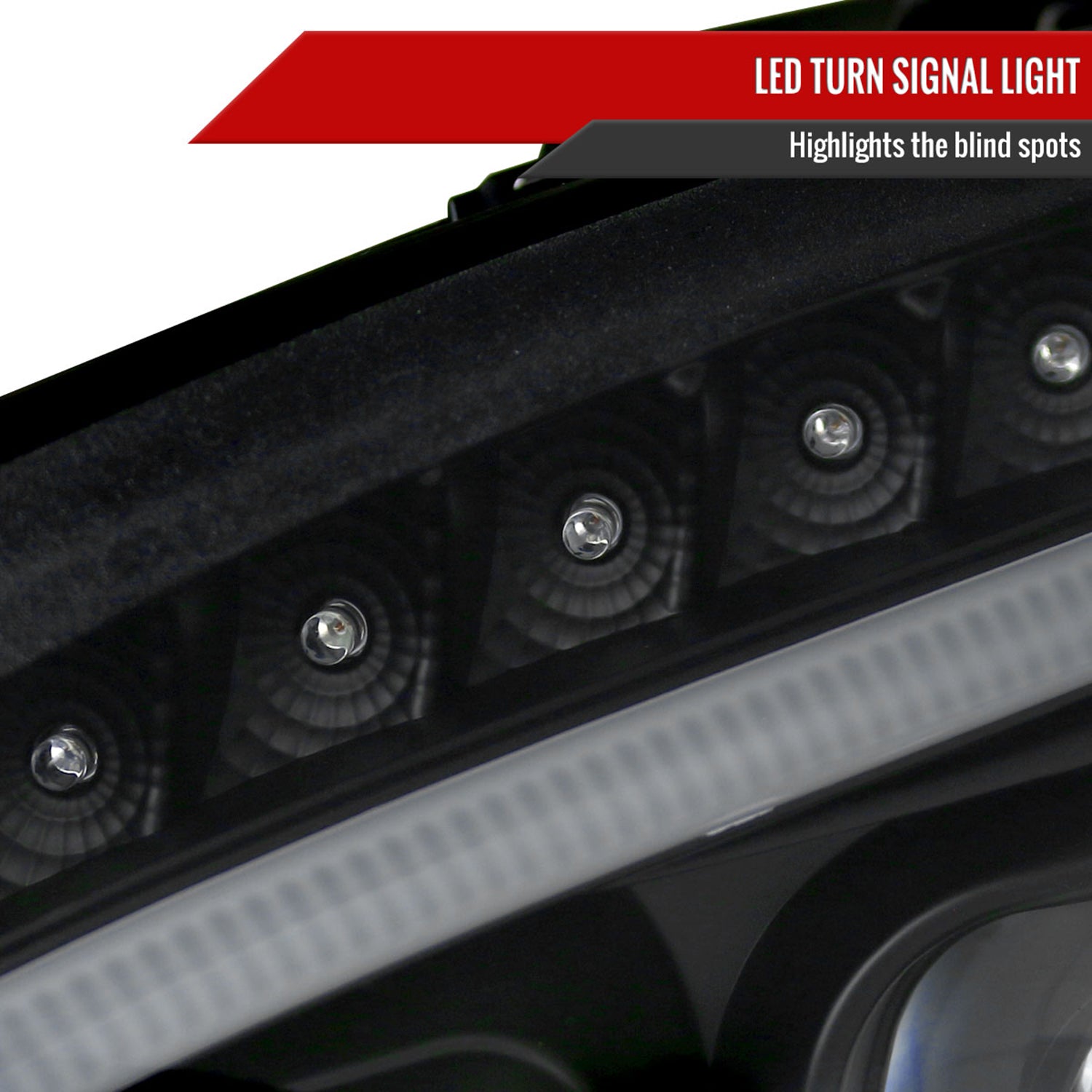 2008-2011 Mercedes W204 C Class Headlights LED Light Bar&LED Signal Black