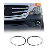 2014-2018 Mercedes Sprinter W906 Fog Light Lamp Bezel Cover Stainless Steel Silver 2Pcs