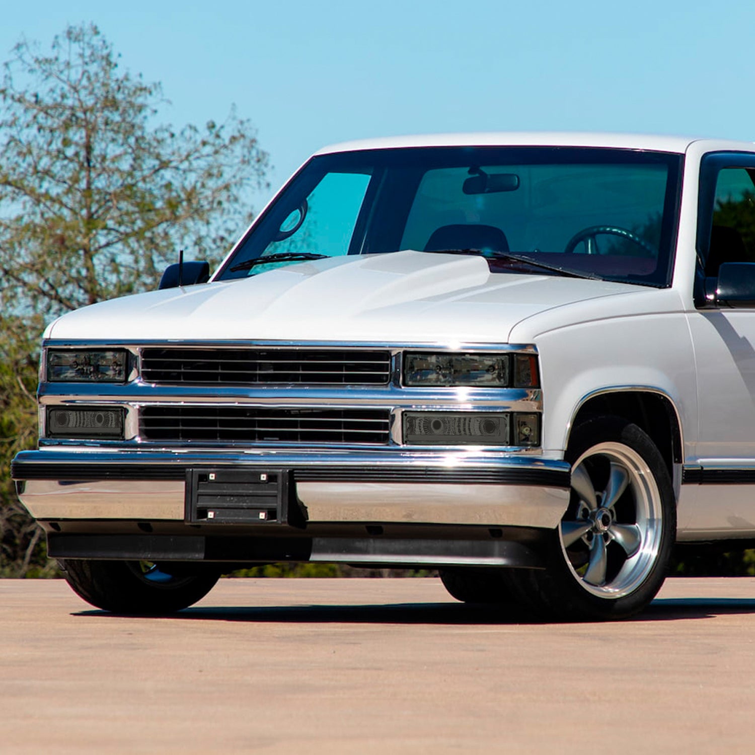 1988-1998 Chevy/GMC C10 C/K LED Strip Bumper Corner Signal Lights Chrome/Smoke