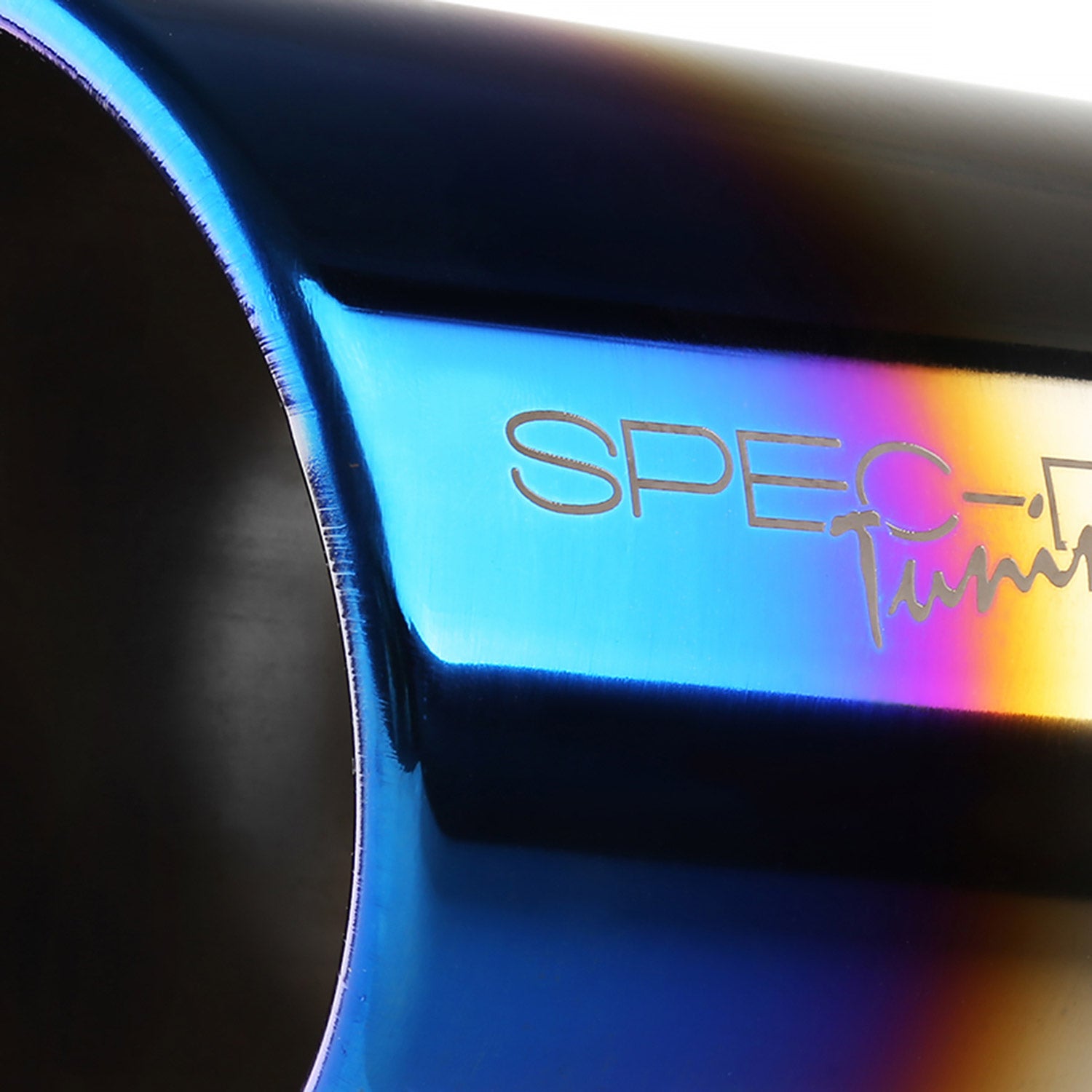 Universal 2.5" Inlet/4.125" Outlet Chrome Steel Angled Burnt Blue Exhaust Tips