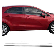 2012-2015 Kia Rio Window Molding Trim Streamer Stainless Steel Silver 6Pcs