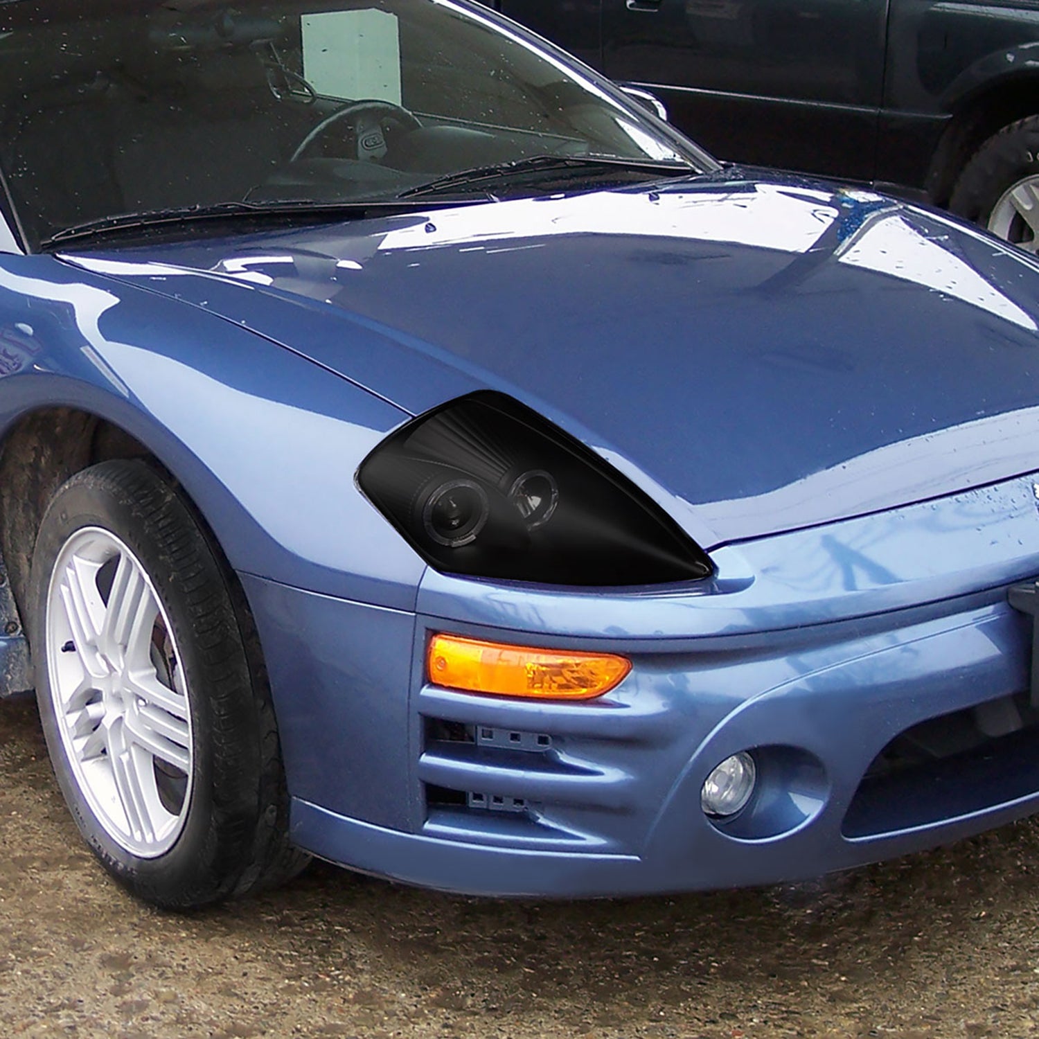 2000-2005 Mitsubishi Eclipse Dual Halo Projector Headlights Black/Smoke Lens