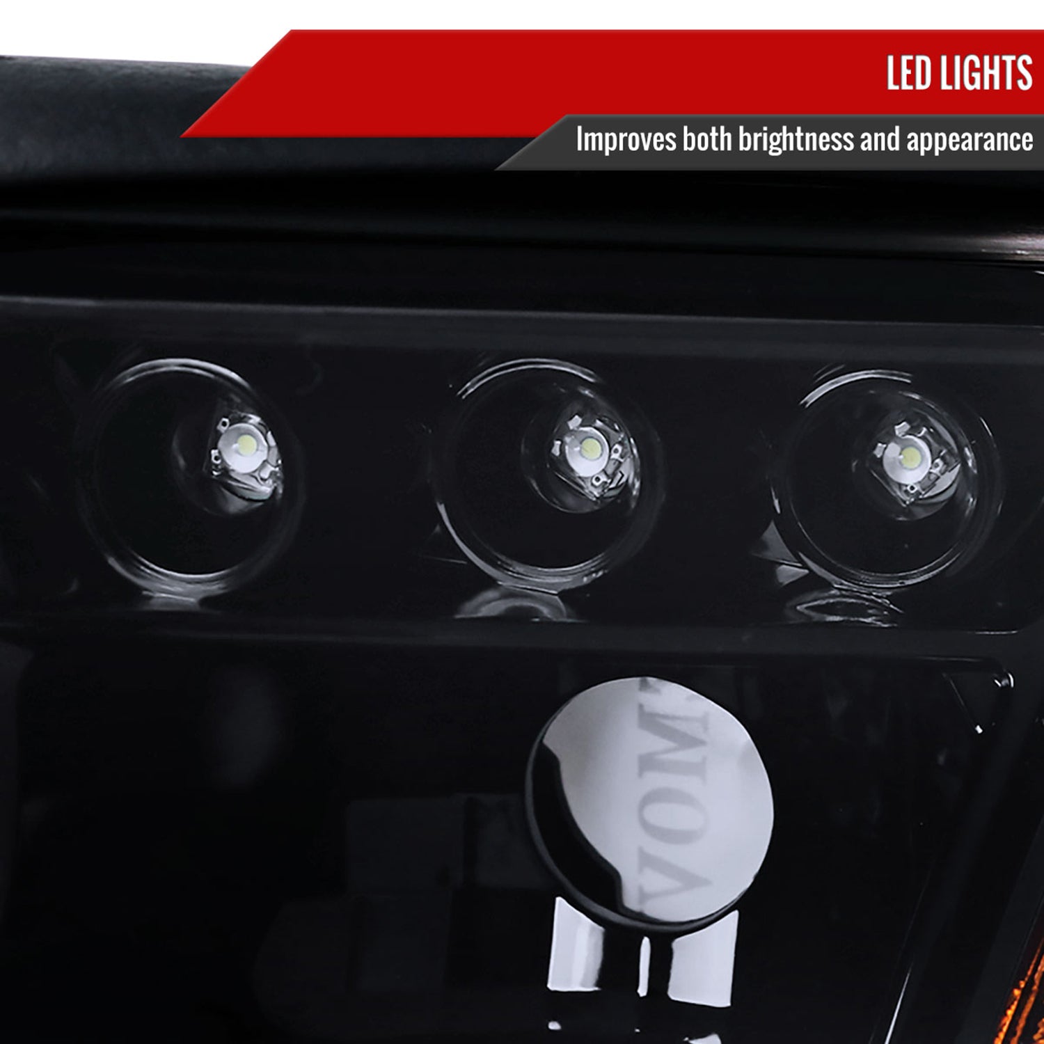 1994-1998 Ford Mustang Dual Halo V2 Projector Headlights Glossy Black/Smoke