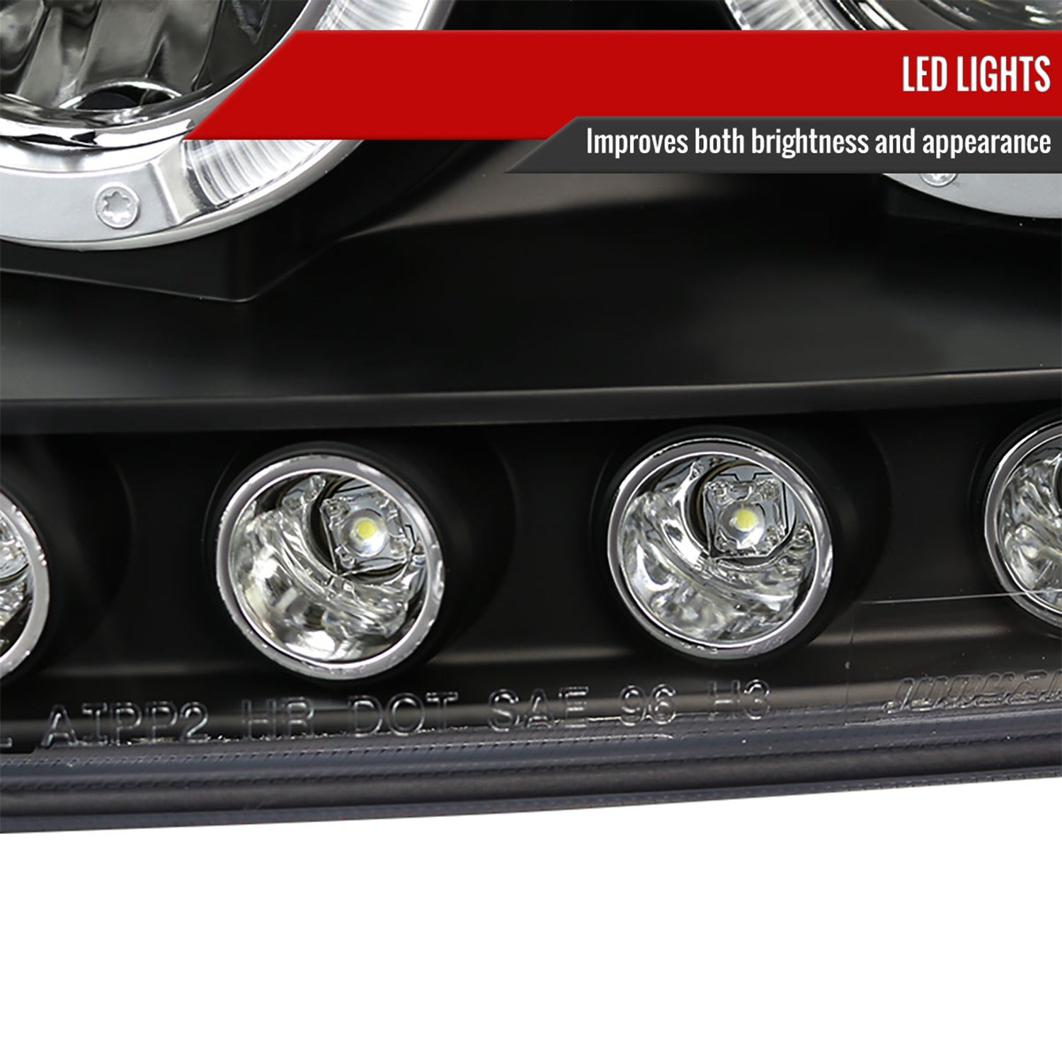 1997-2004 Ford F-150 / 1997-2002 Expedition Dual Halo Projector Headlights Black