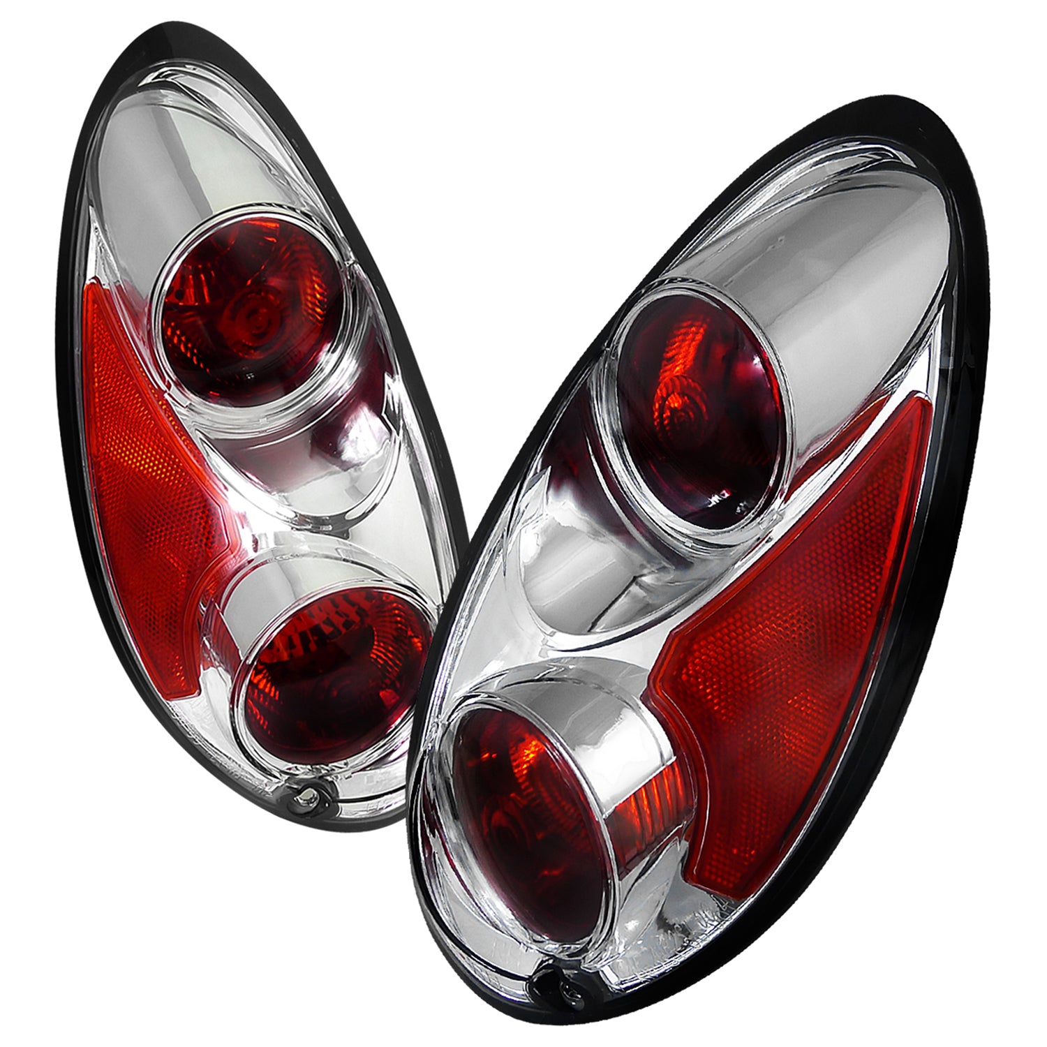 2001-2005 Chrysler PT Cruiser Tail Lights Chrome Housing/Clear Lens