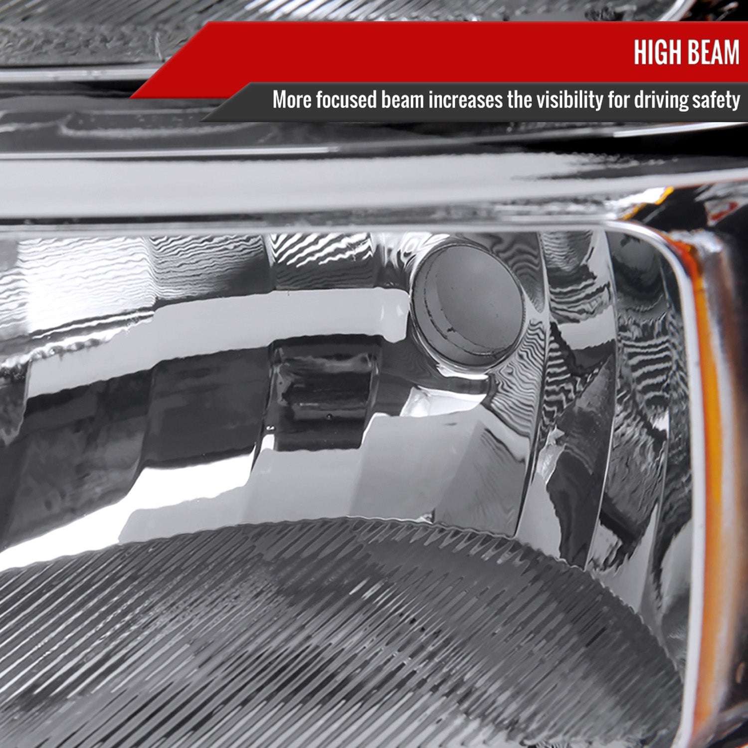 2007-2014 GMC Sierra Factory Style Headlights Chrome Housing/Clear Lens