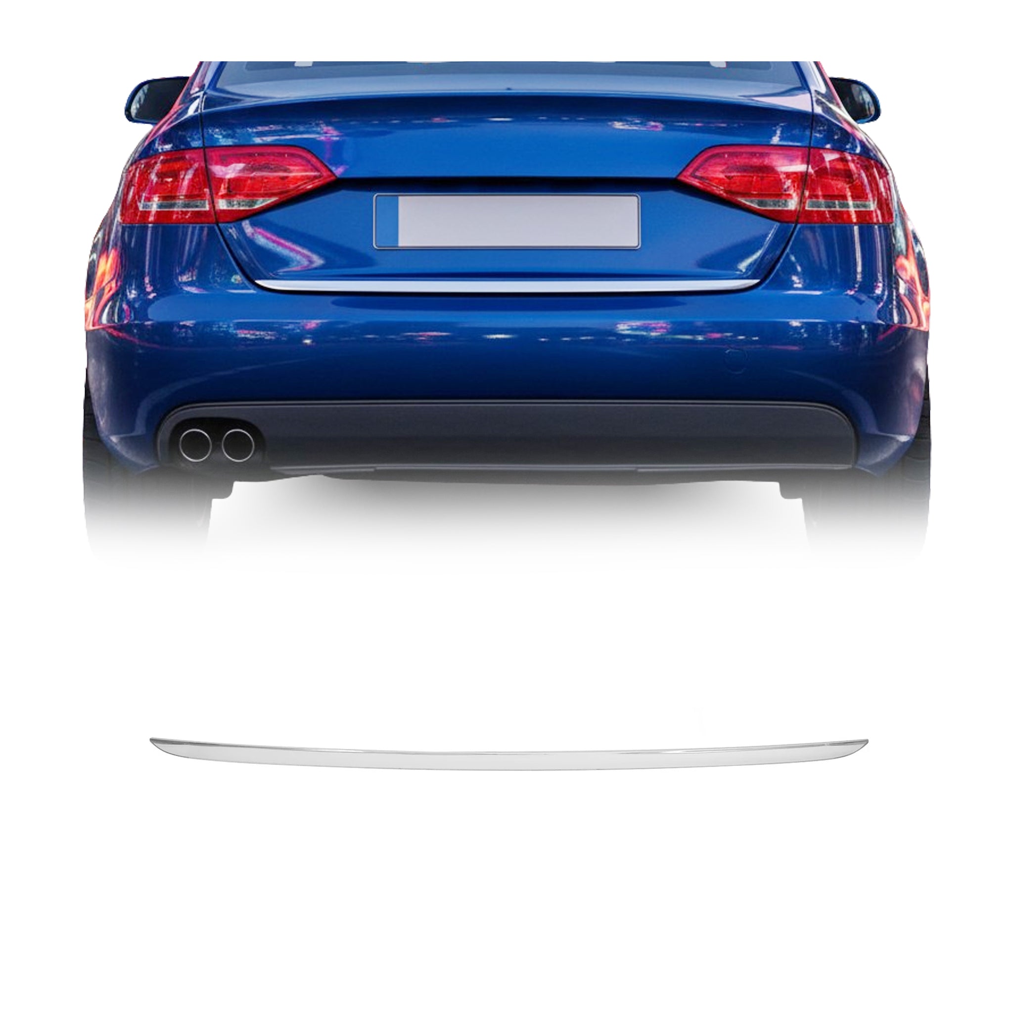 2009-2012 Audi A4 B8 (Typ 8K) Sedan PRE-FL Rear Trunk Molding Trim Stainless Steel