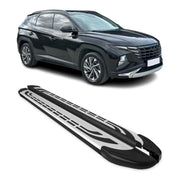 2022-2026 Hyundai Tucson Running Boards Side Steps Silver & Black
