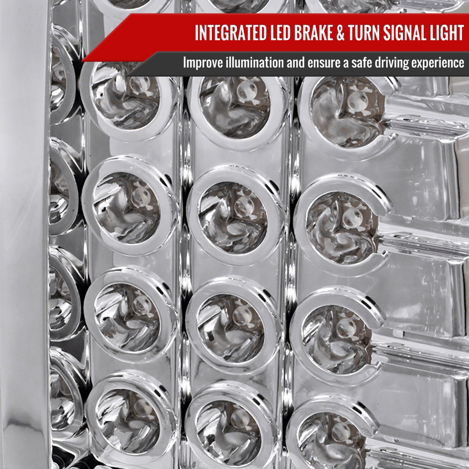 2004-2015 Nissan Titan LED Tail Lights Chrome Housing/Clear Lens