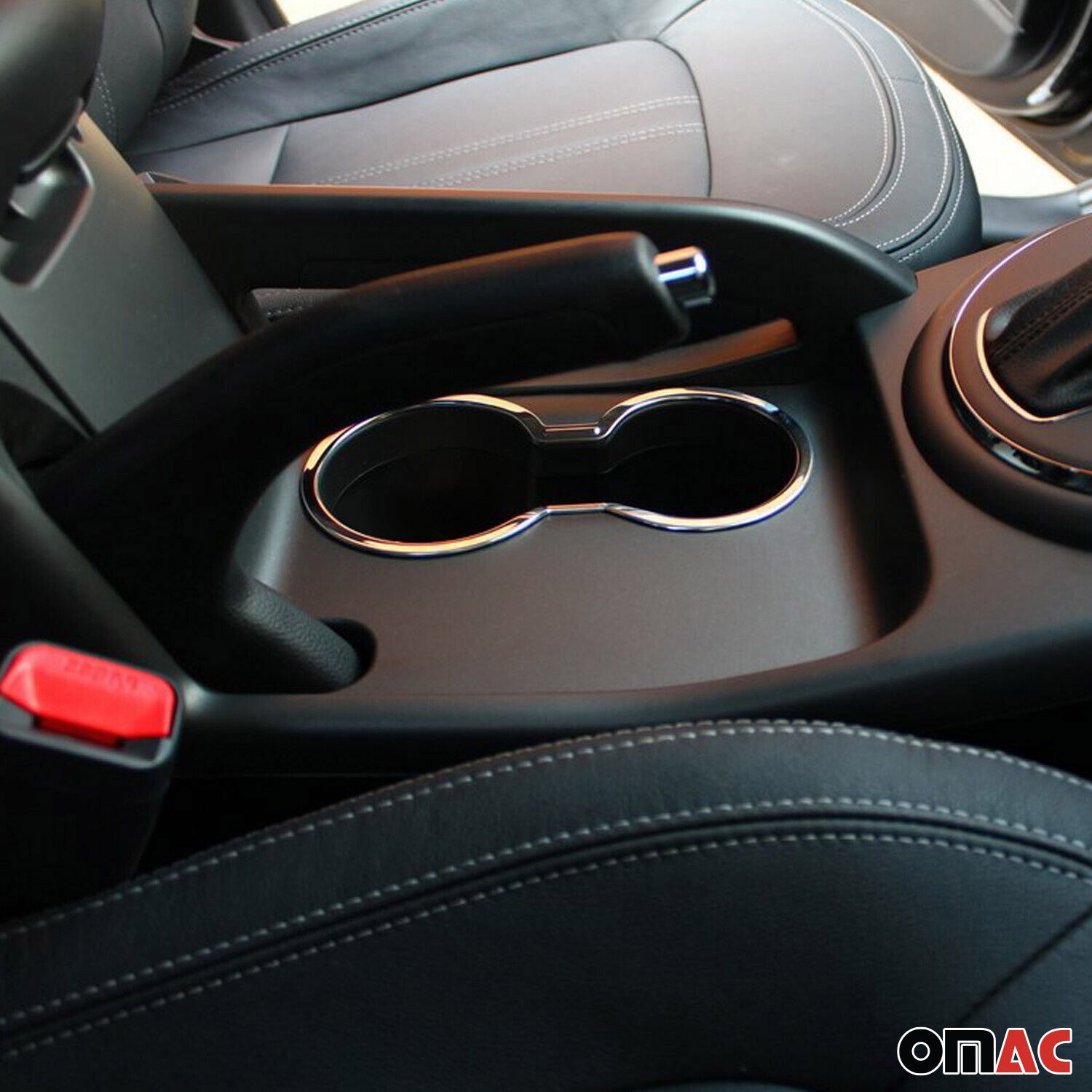 2011-2016 Kia Sportage Cup Holder Frame Inner Molding Trim Silver Stainless Steel 1Pc