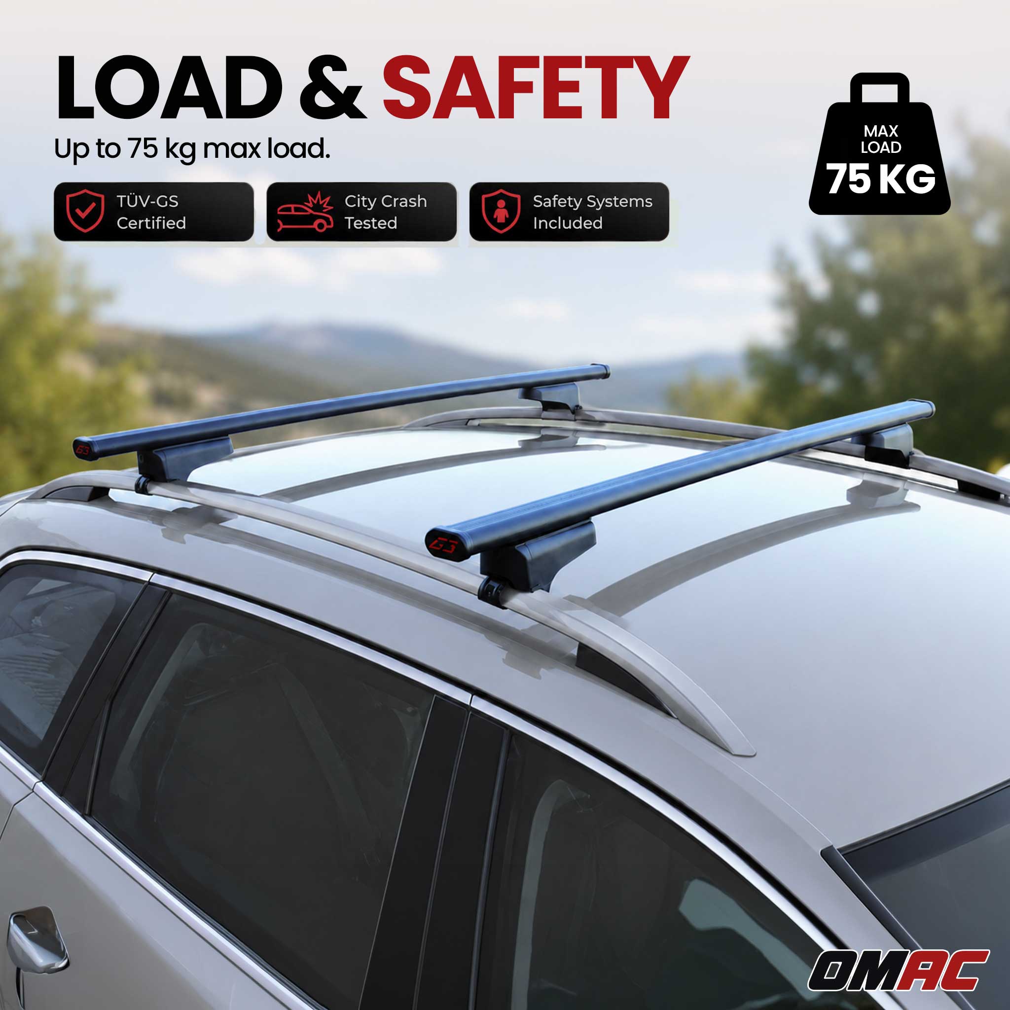 G3 Roof Racks for BMW X5 2007-2013 Steel Lockable 2Pcs Black