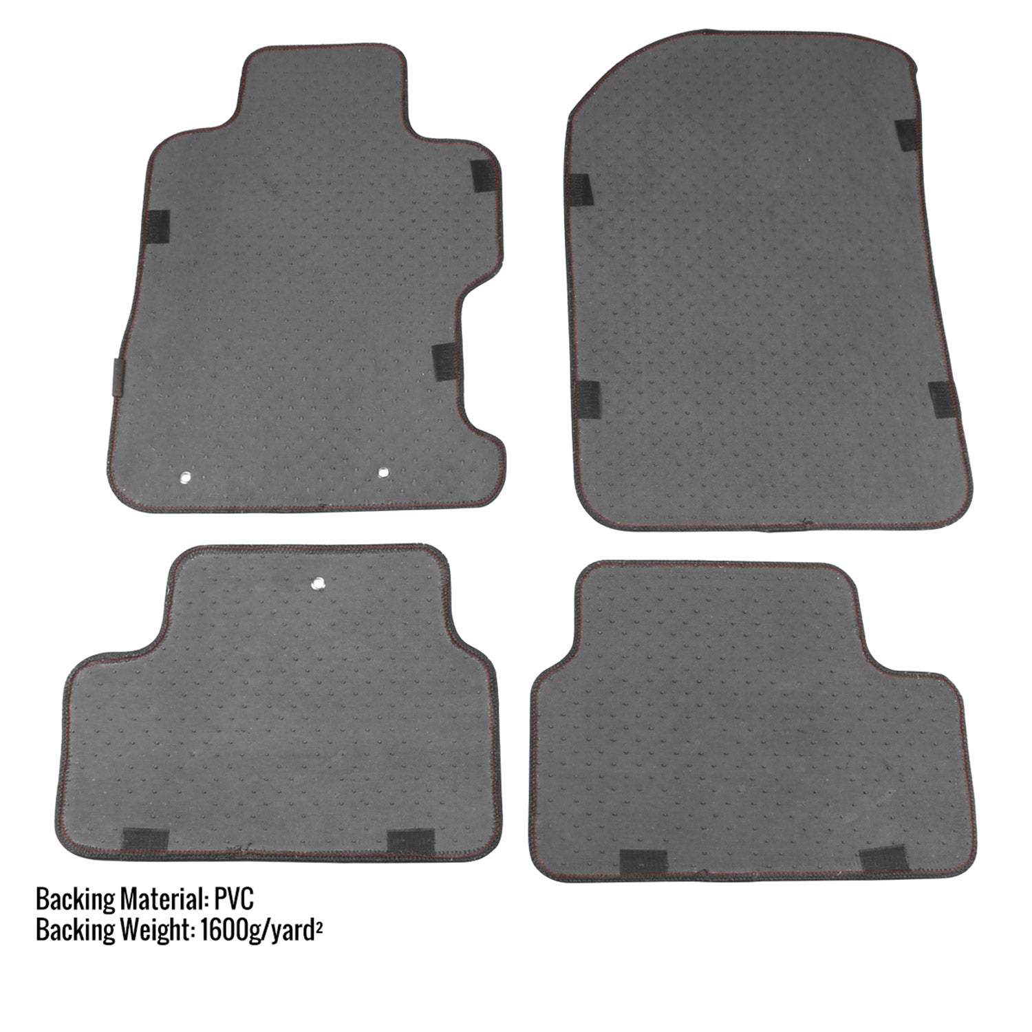 2006-2010 Honda Civic Coupe Black Carpet Floor Mats Red Stitching 4Pcs