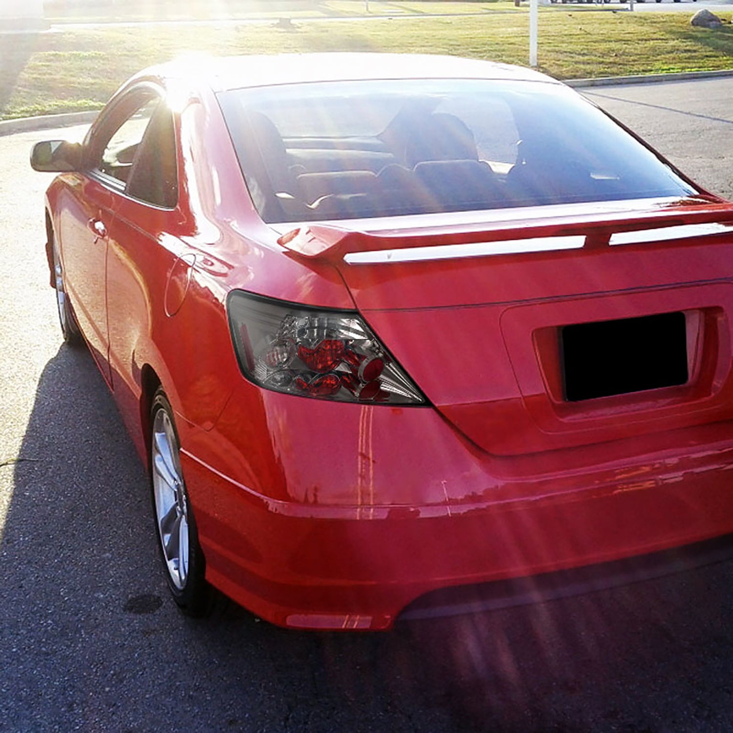 2006-2011 Honda Civic Coupe Tail Lights Chrome Housing/Smoke Lens