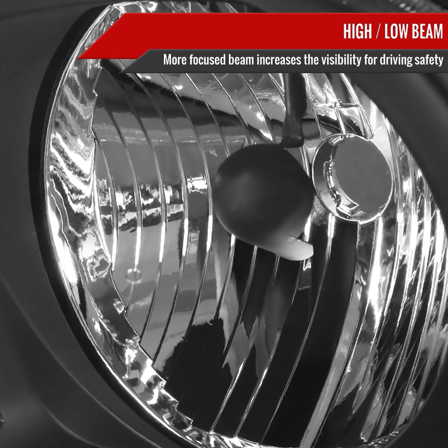 2005-2009 Ford Mustang Factory Style Headlights Matte Black/Clear Lens