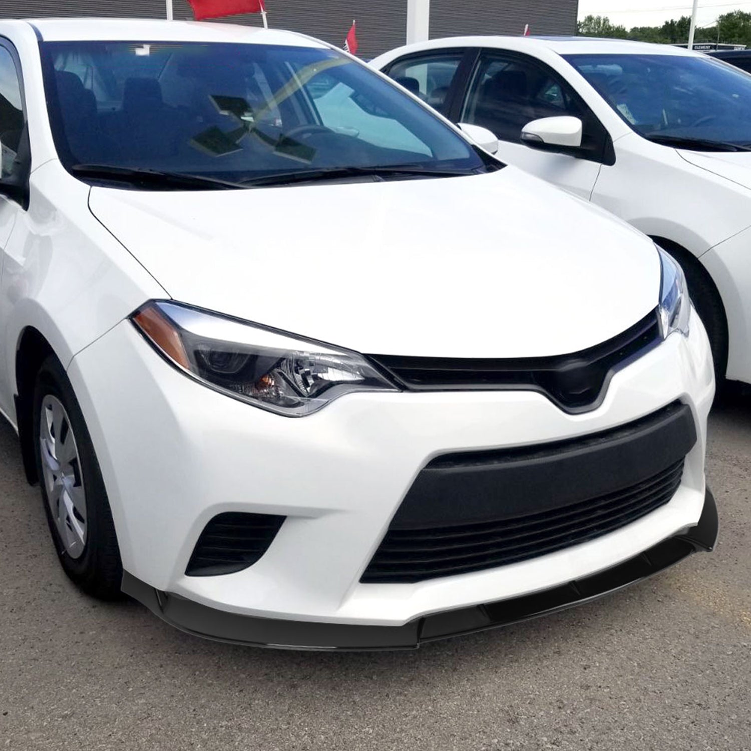 2014-2016 Toyota Corolla LE/L Glossy Black 3PC Front Bumper Lip Splitter Kit