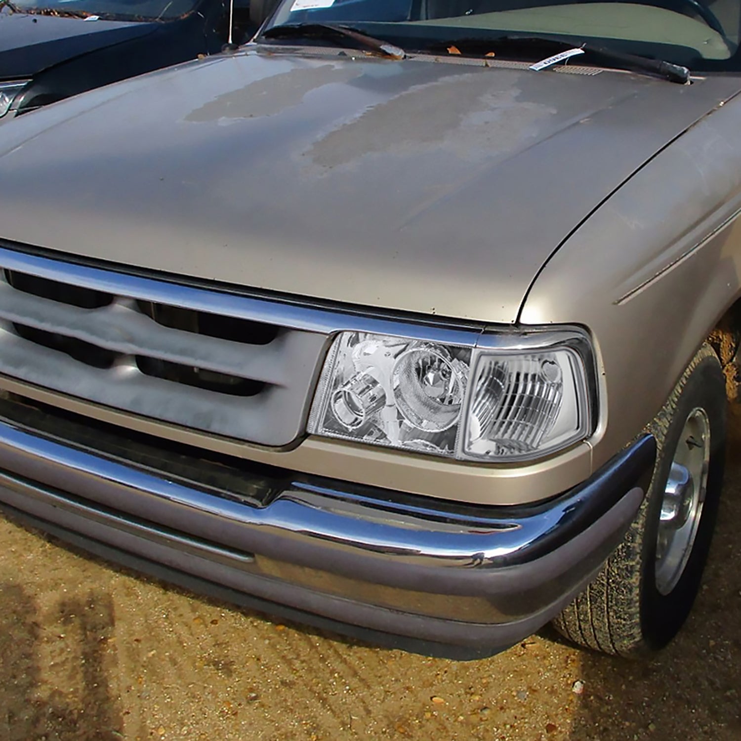 1993-1997 Ford Ranger Headlights Integrated H3 Projector Fog Light Chrome