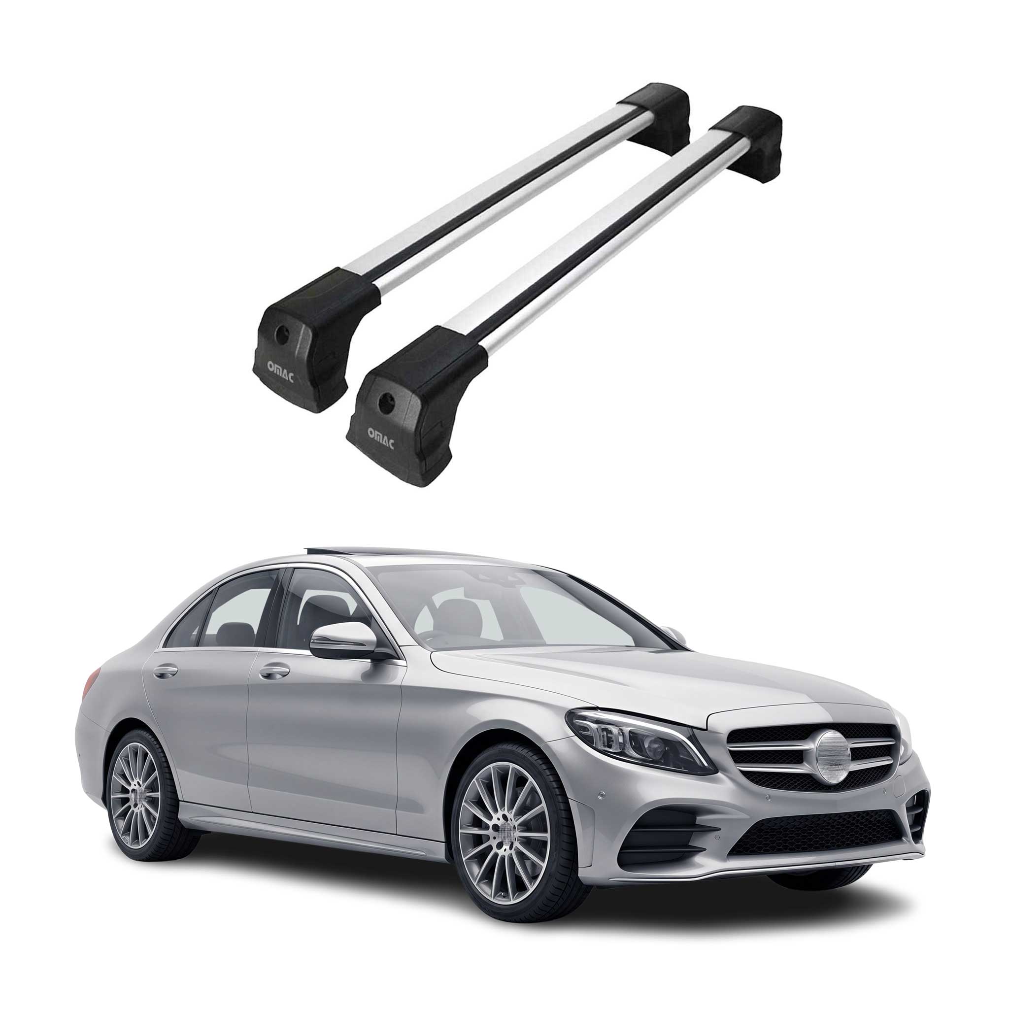Roof Racks Cross Bar for Mercedes E-Class Sedan 2017-2023 Gray Aluminium 2x