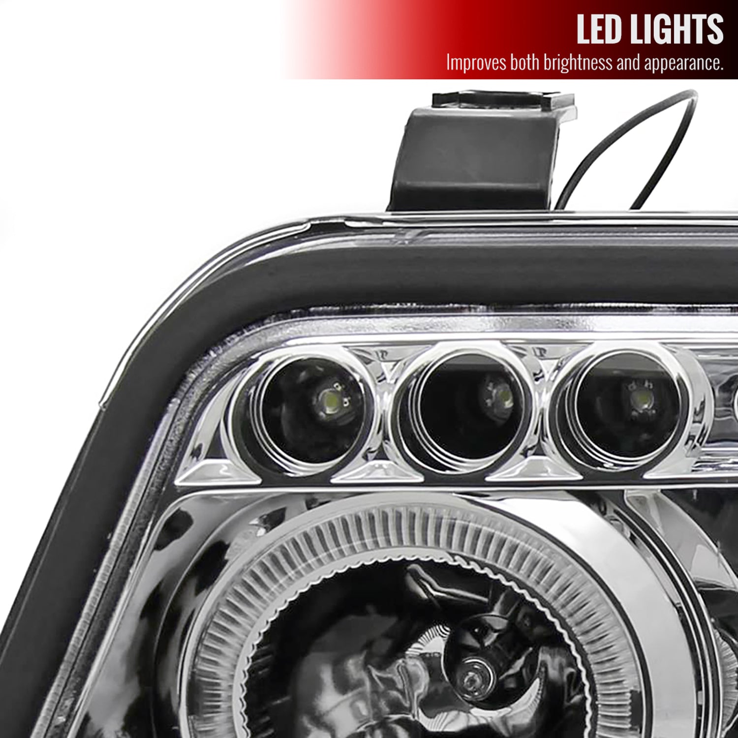 1999-2001 Audi A4/S4 Dual Halo Projector Headlights Chrome/Clear Lens