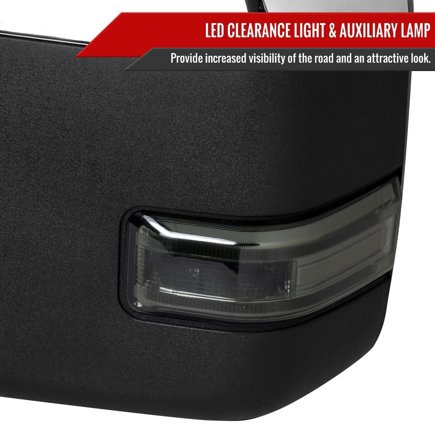 2017-2019 Ford F-250/350/450/550 Heated BSM ATS & Manual Towing Mirrors Smoke