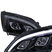 2007-2011 Honda CR-V LED Bar Projector Headlights Glossy Black/Smoke Lens